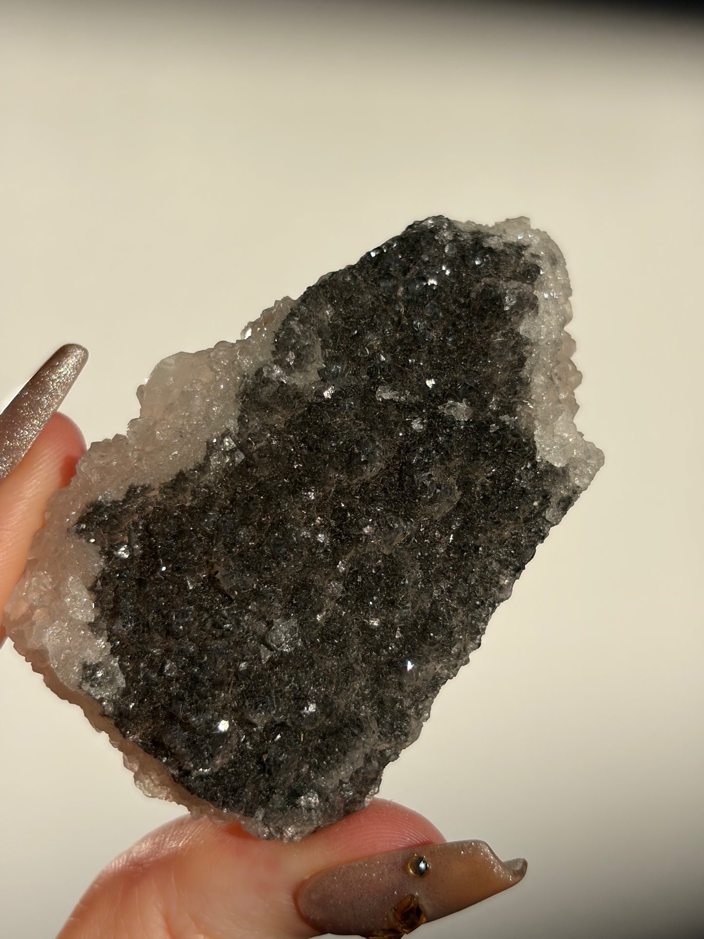 Black-Grey Chalcedony with Apophyllite Specimen H