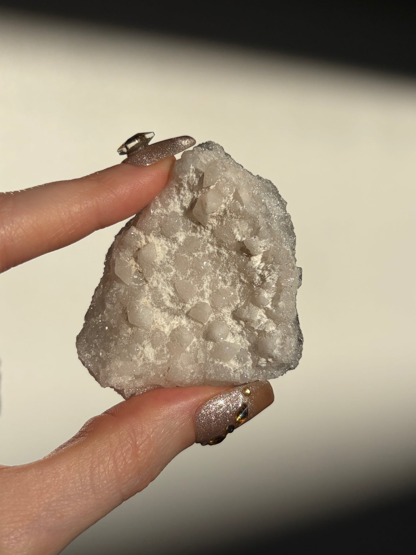Black-Grey Chalcedony with Apophyllite Specimen I
