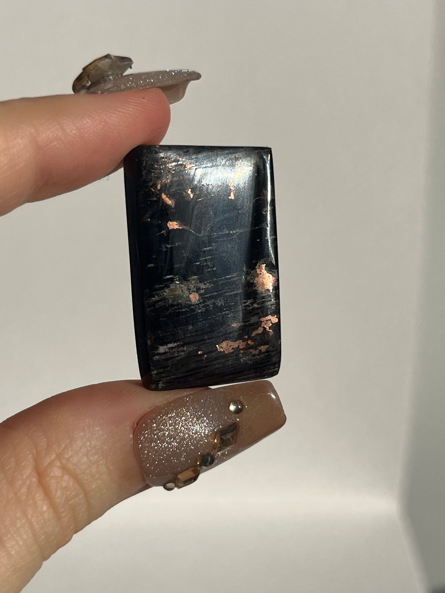 Black Opalised Petrified Wood with Copper Inclusions Polished Freeform (You Choose)