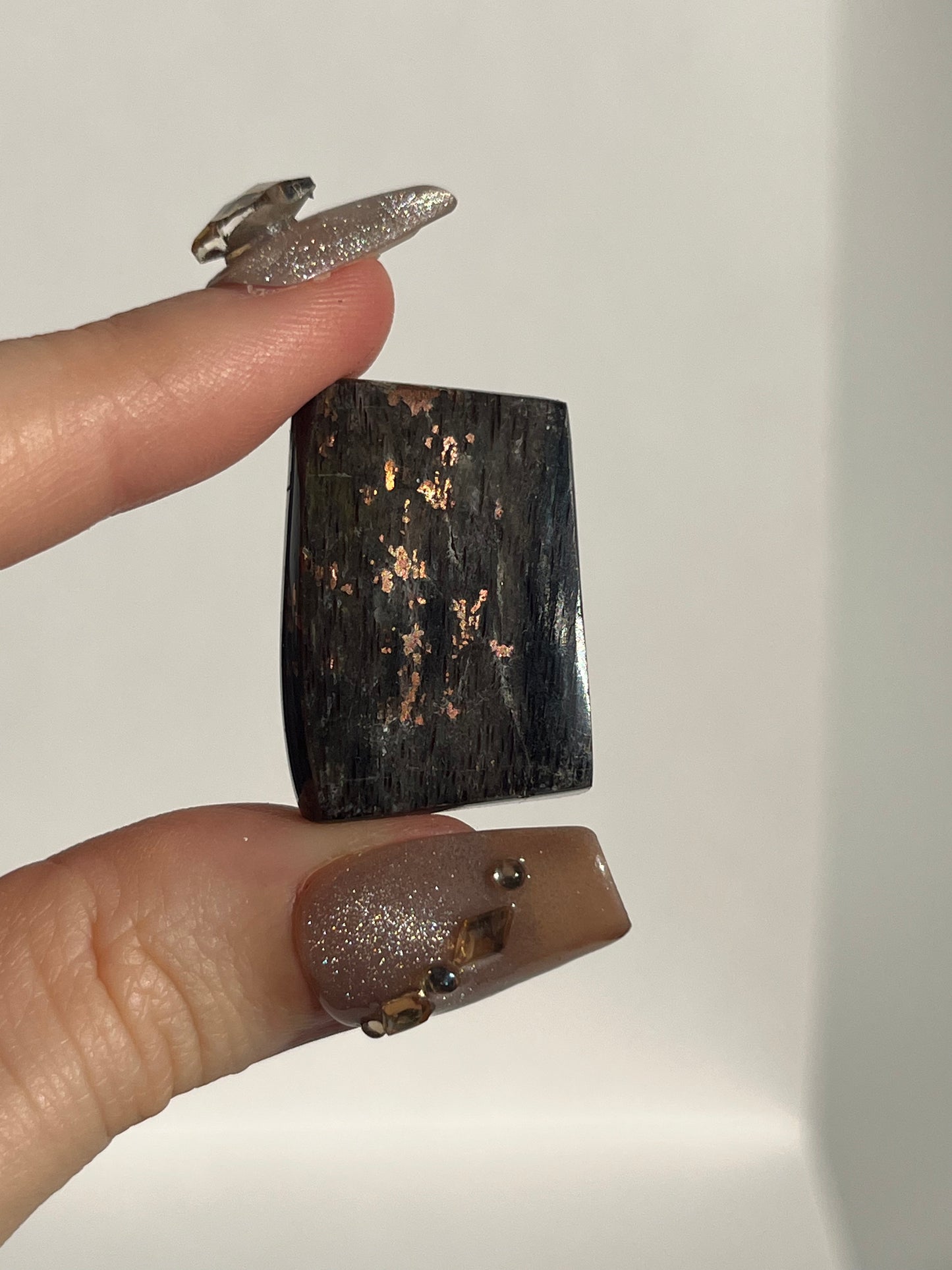 Black Opalised Petrified Wood with Copper Inclusions Polished Freeform (You Choose)