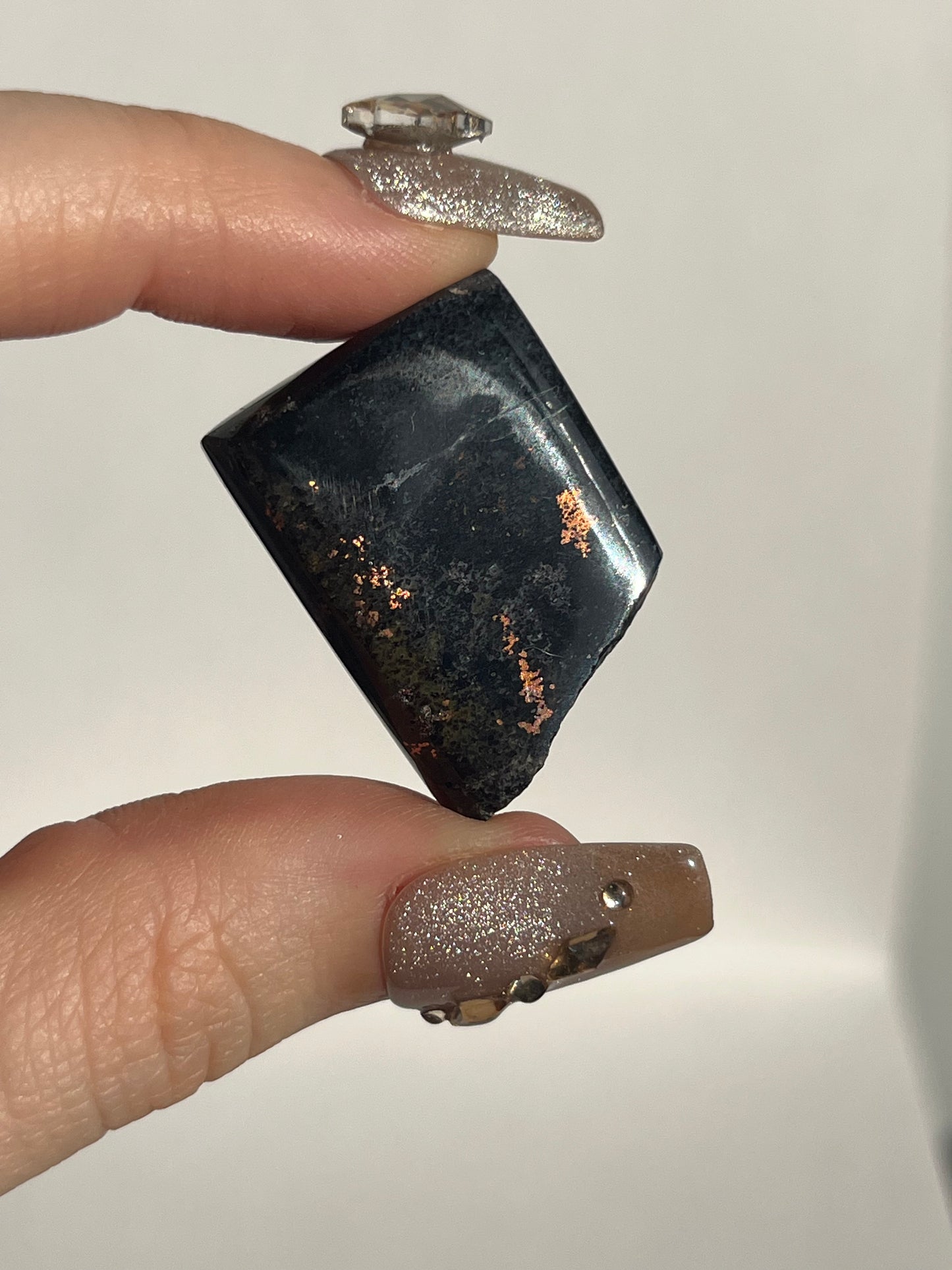 Black Opalised Petrified Wood with Copper Inclusions Polished Freeform (You Choose)