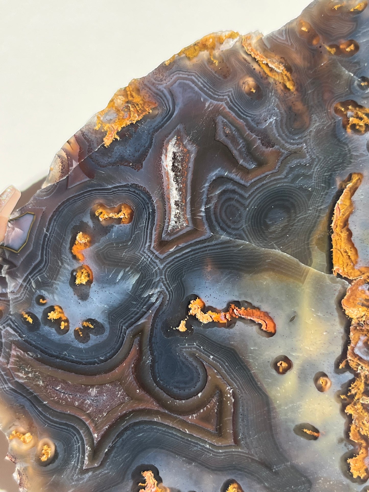 Blue East Indonesian Agate with Golden Moss Slab B
