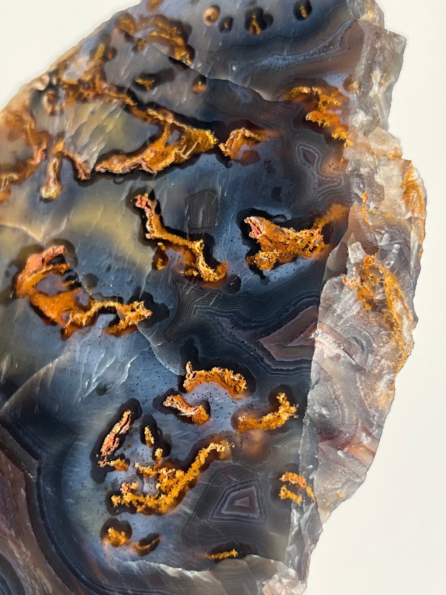 Blue East Indonesian Agate with Golden Moss Slab B