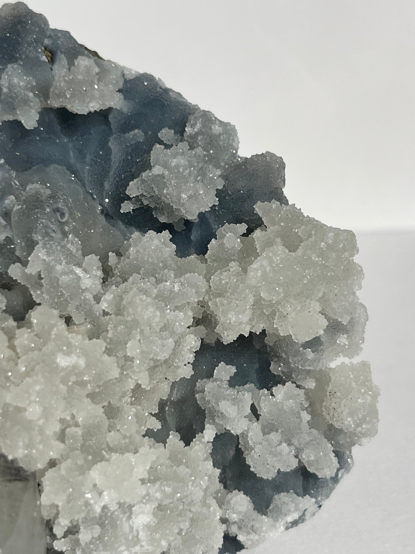 Blue Chalcedony with Flower Formations and Apophyllite Specimen D