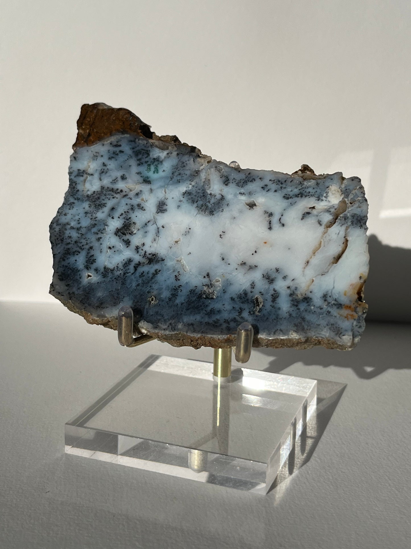 Blue Dendritic Opal Slab B