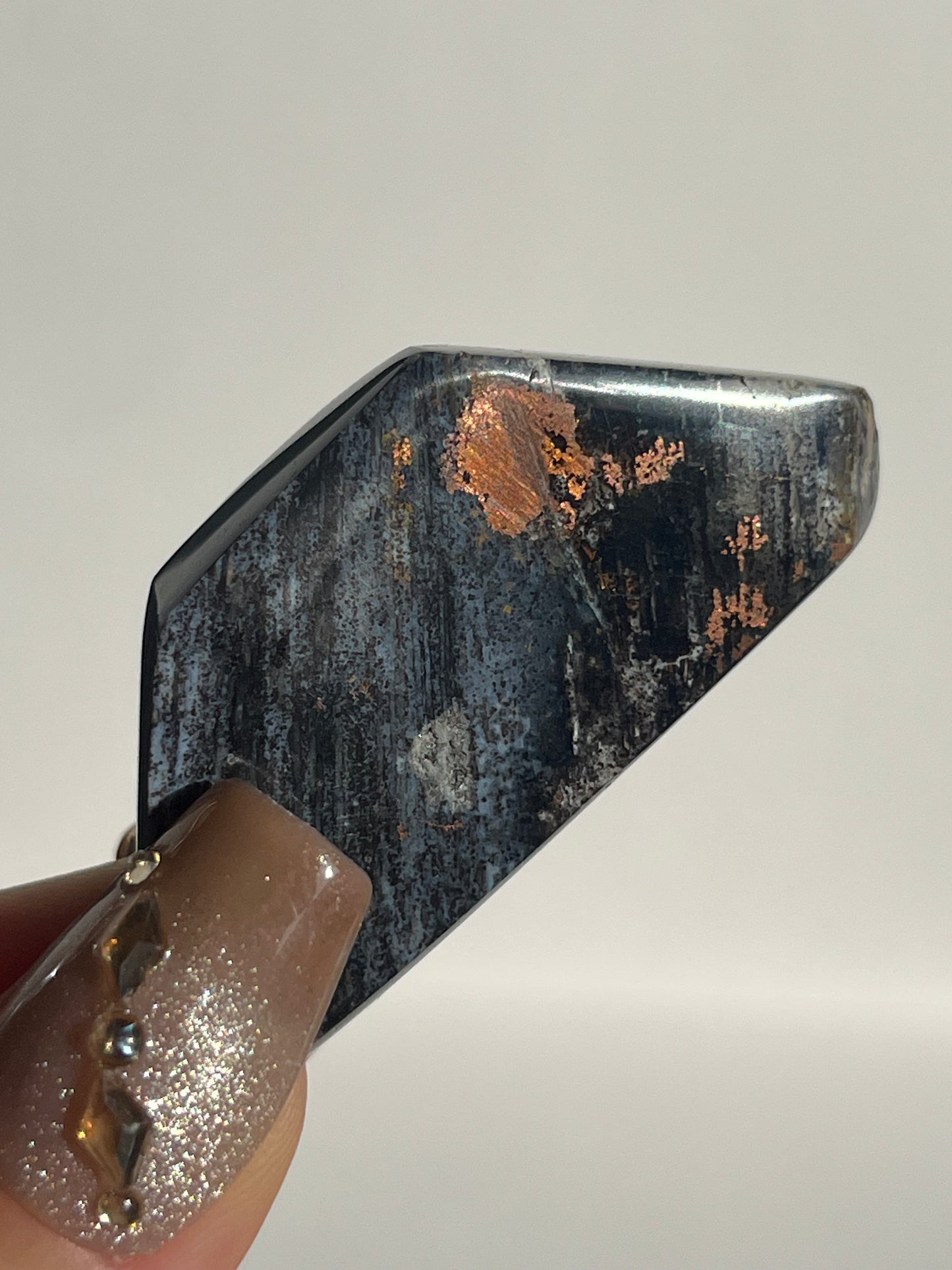 Blue Opalised Petrified Wood with Copper Inclusions Polished Freeform (You Choose)