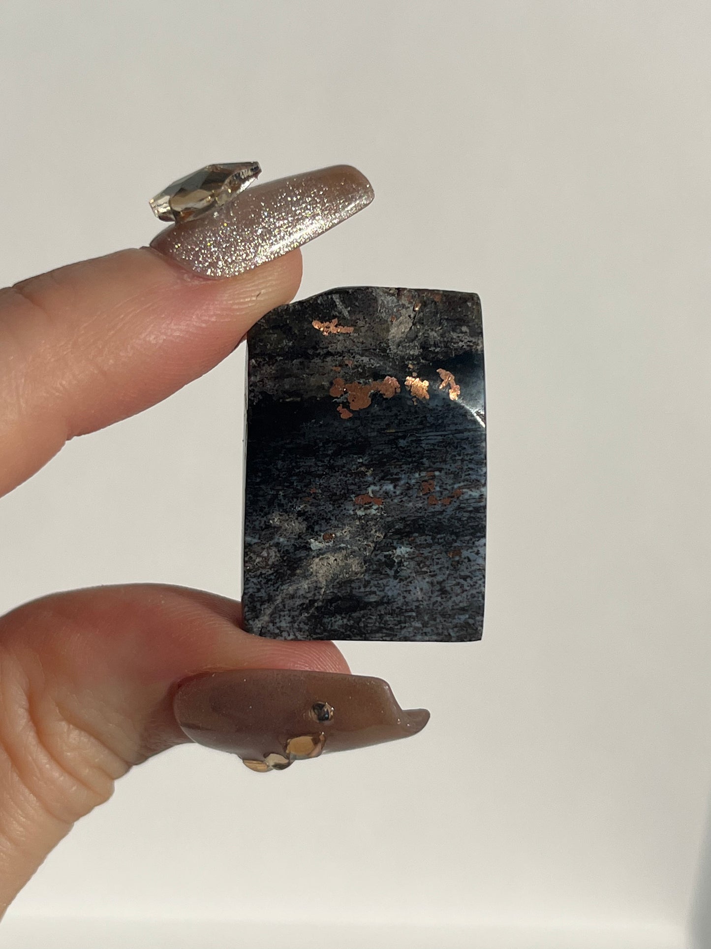 Blue Opalised Petrified Wood with Copper Inclusions Polished Freeform (You Choose)