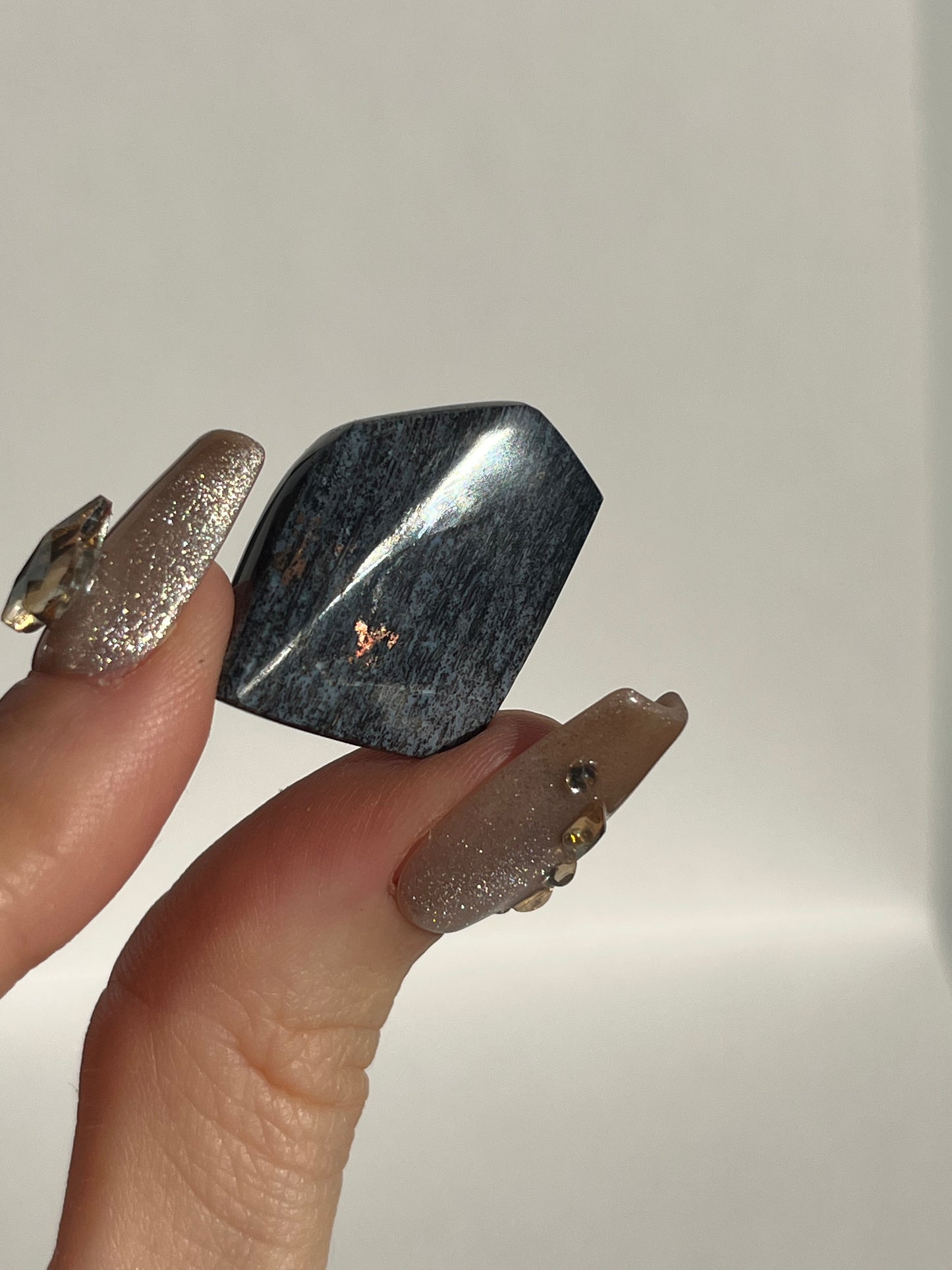 Blue Opalised Petrified Wood with Copper Inclusions Polished Freeform (You Choose)