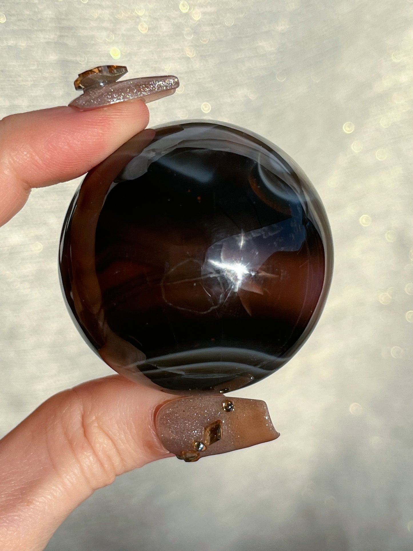 Natural Red & Blue Indonesian Agate Sphere w/Quartz Infiltration