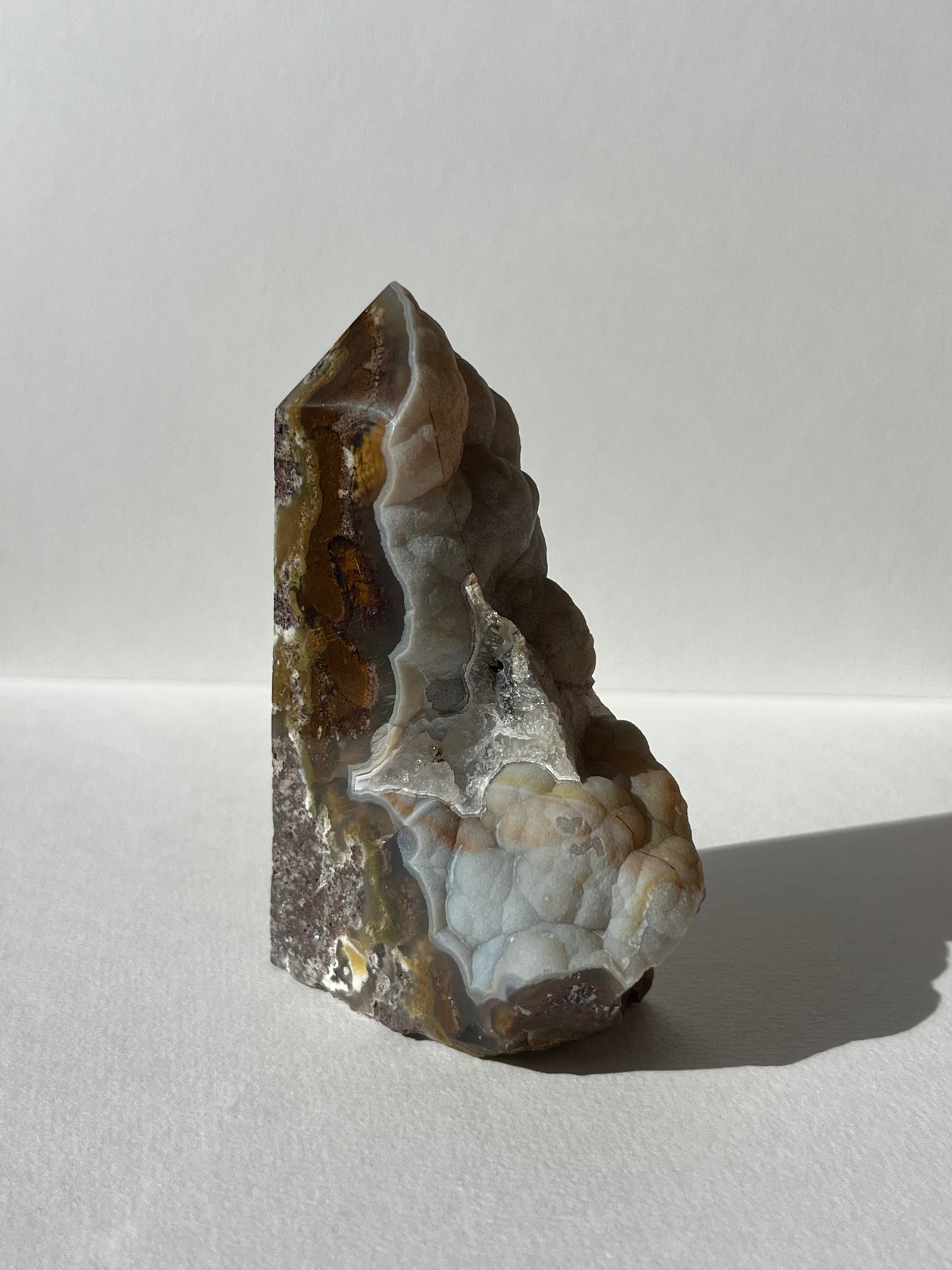 Botryoidal Blue Chalcedony x Nebula Agate Tower B