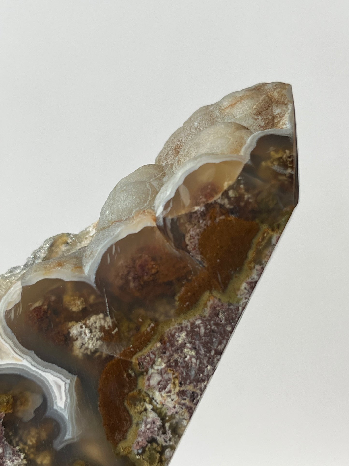 Botryoidal Blue Chalcedony x Nebula Agate Tower B