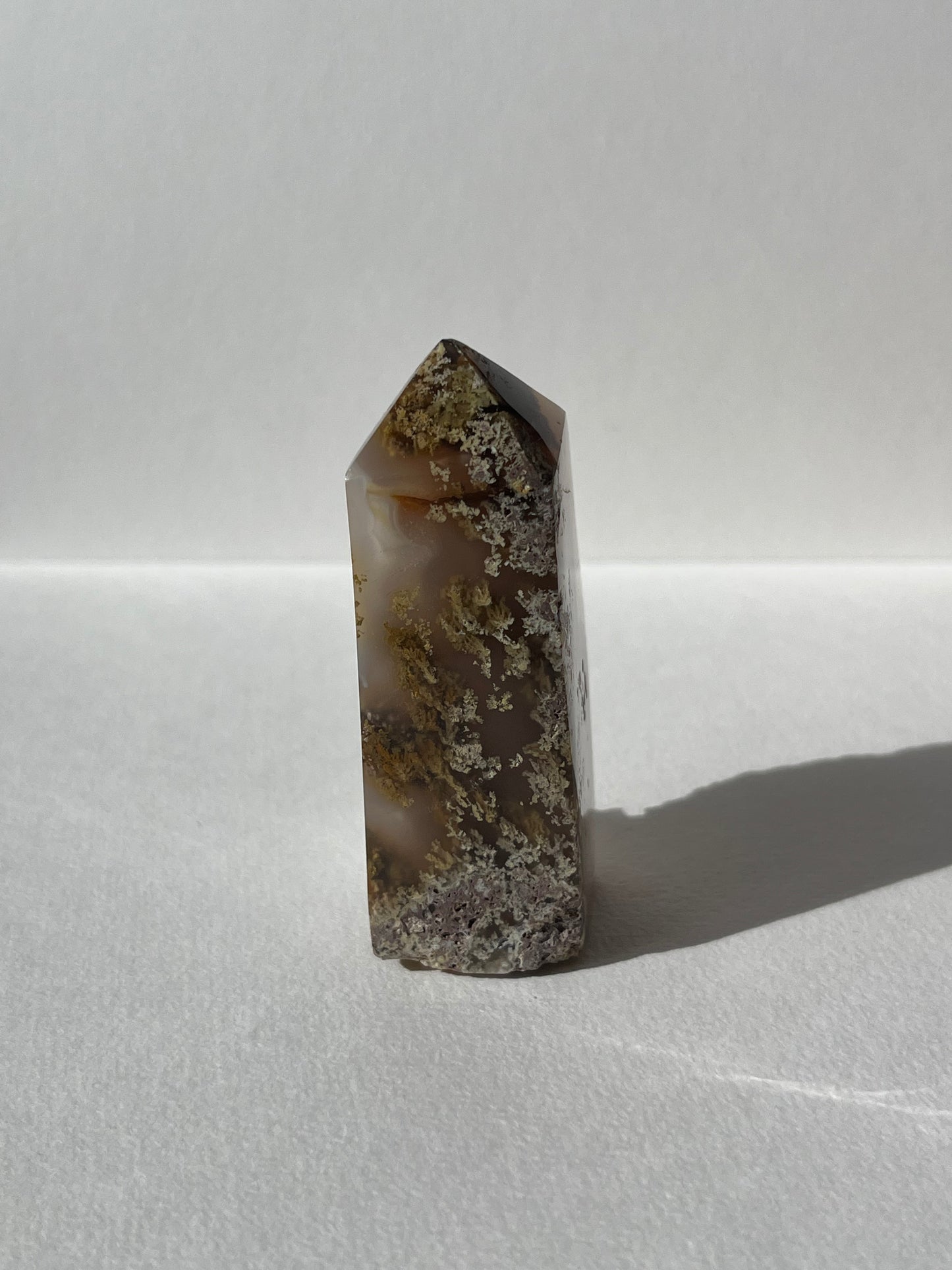 Botryoidal Nebula Agate Tower with Quartz C