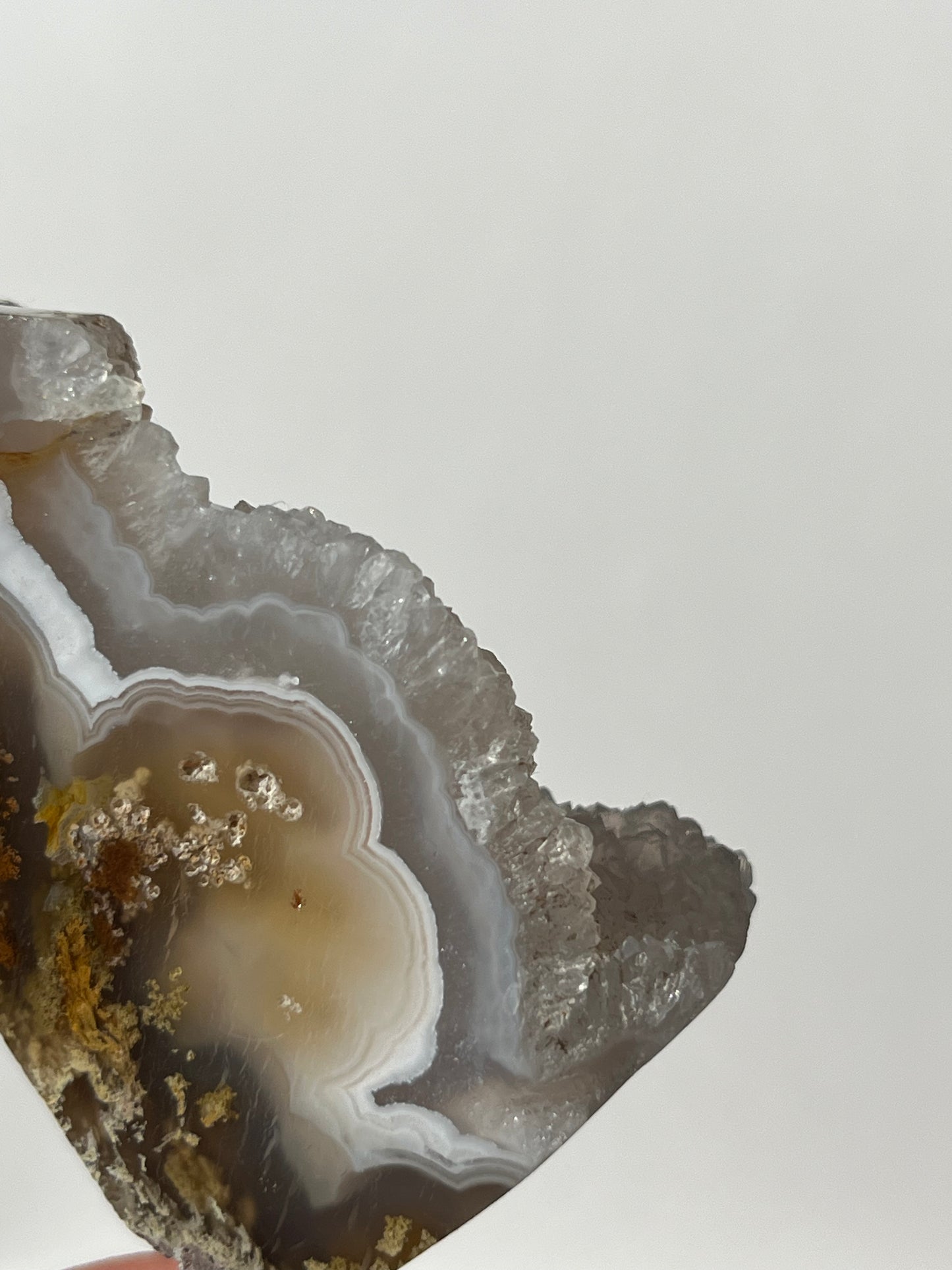 Botryoidal Nebula Agate Tower with Quartz C