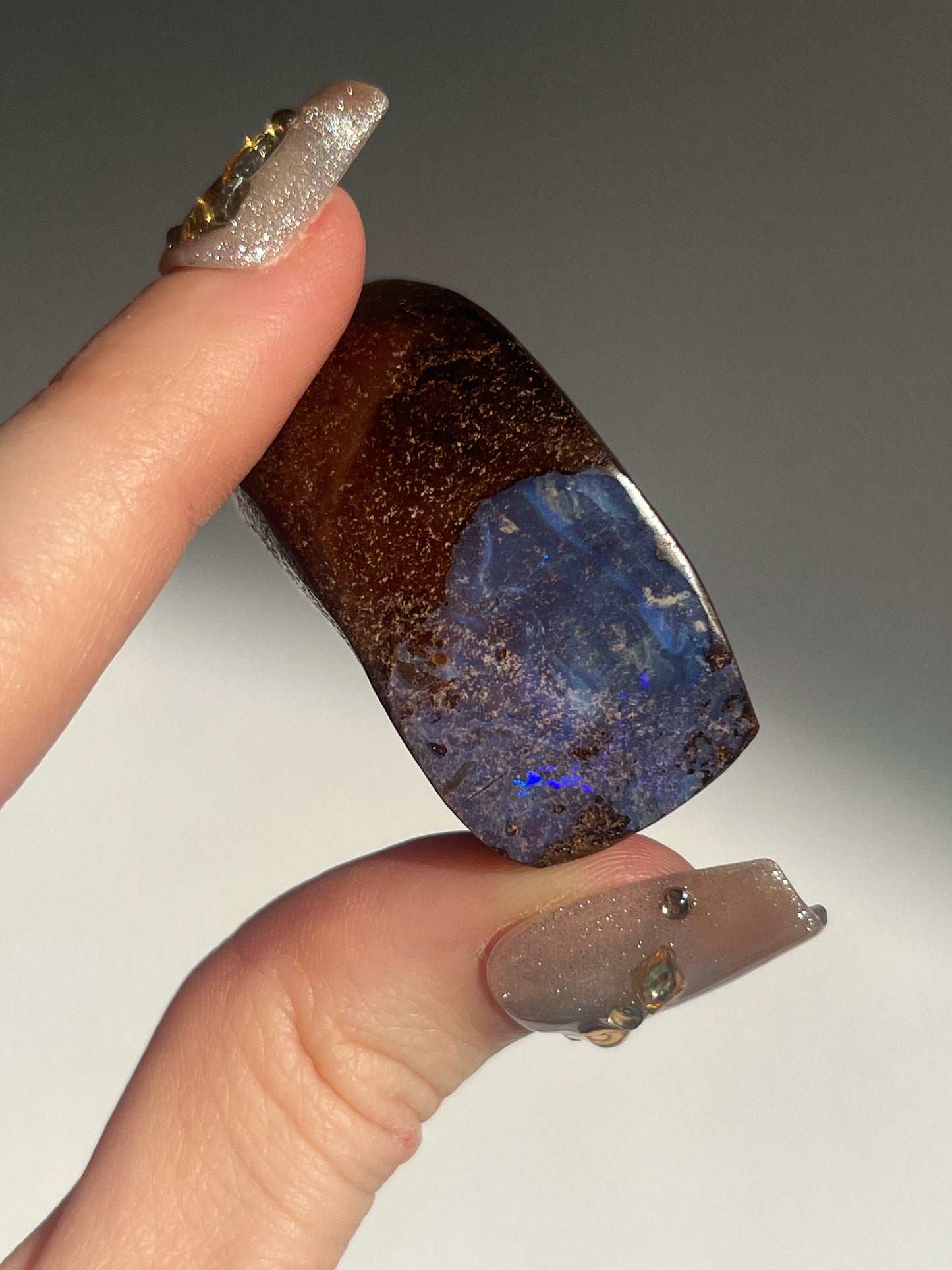 Boulder Opal Polished Freeform #5 (Blue-Purple & Green Fire Opal)