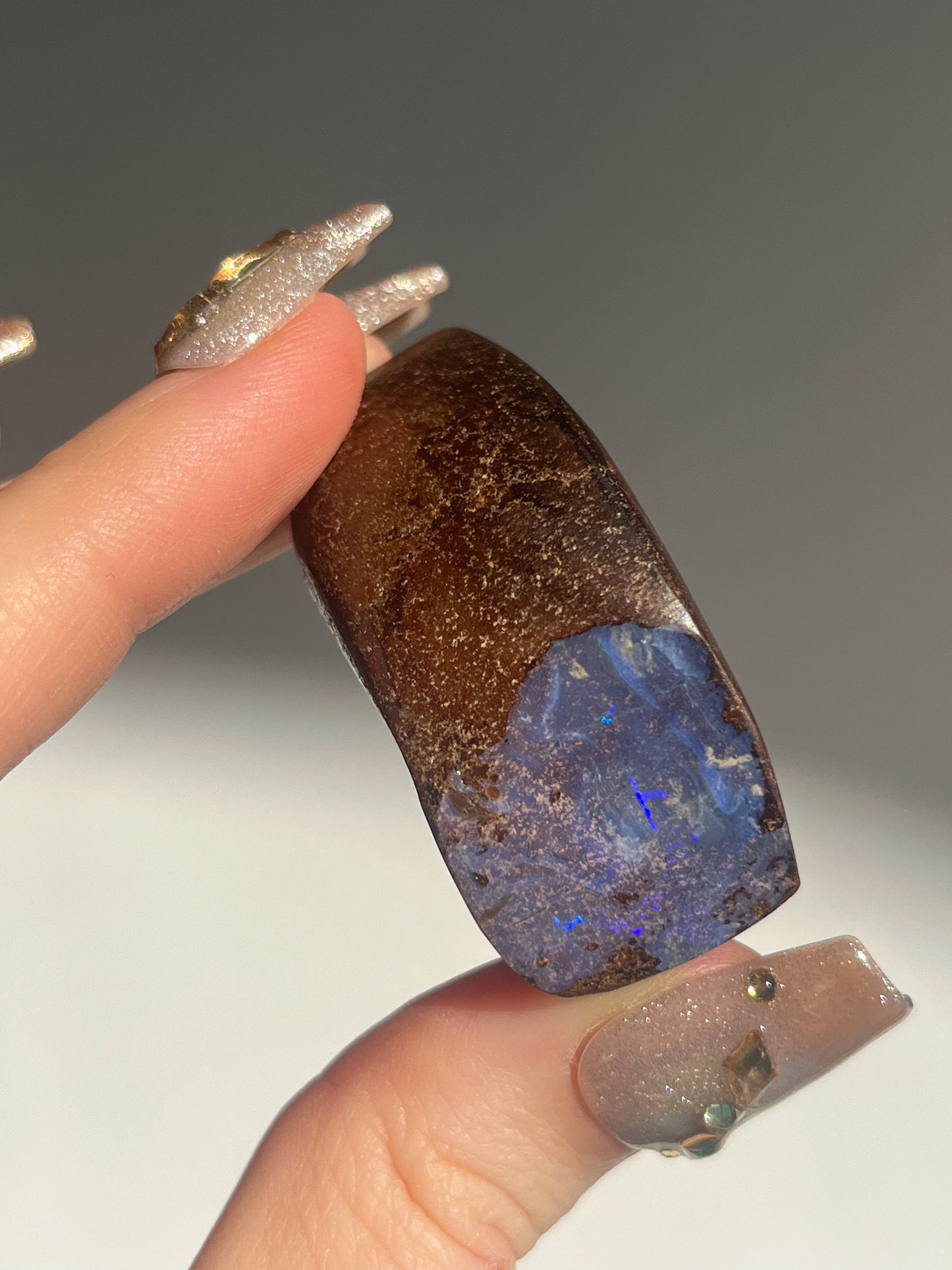 Boulder Opal Polished Freeform #5 (Blue-Purple & Green Fire Opal)