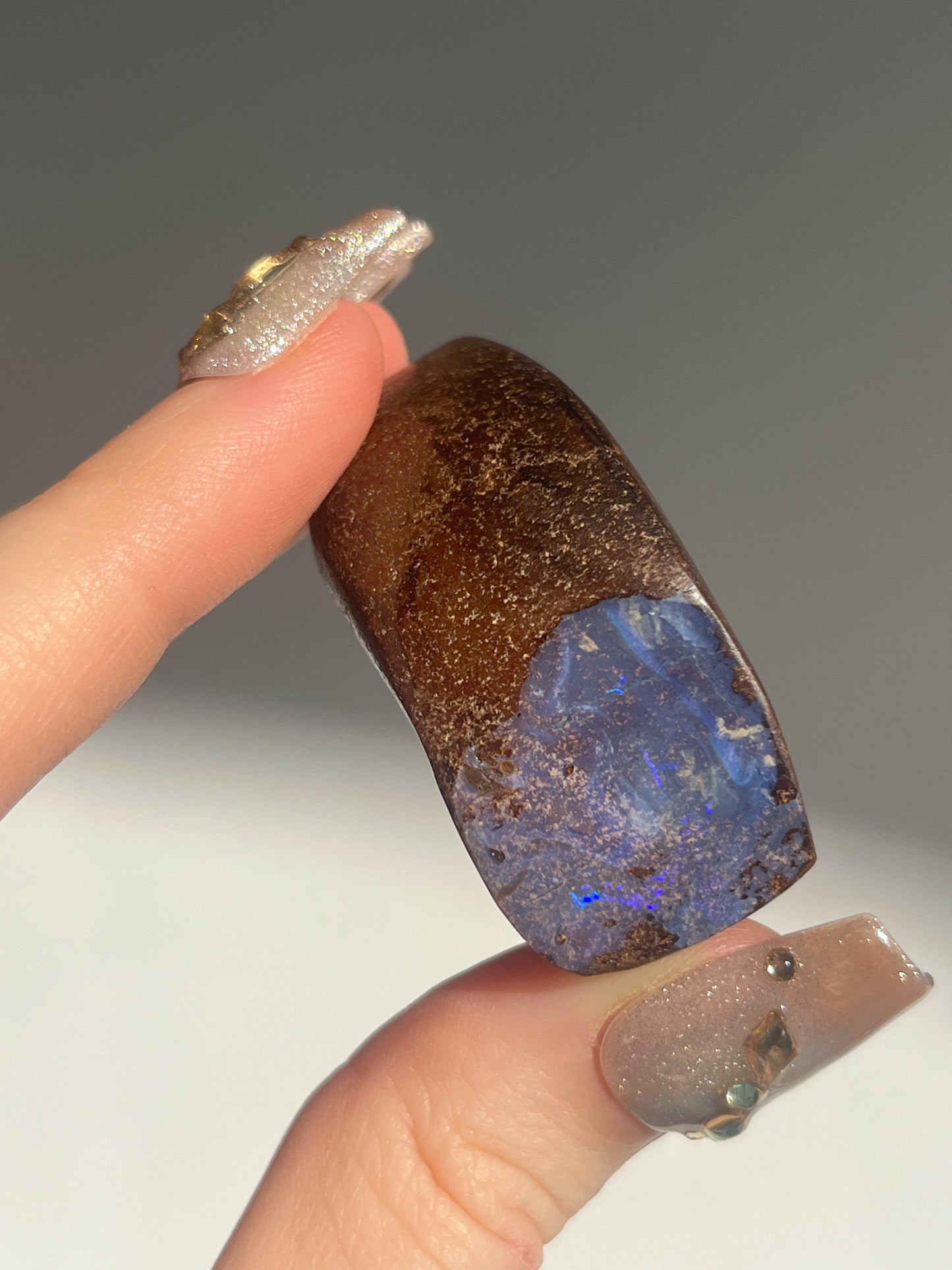 Boulder Opal Polished Freeform #5 (Blue-Purple & Green Fire Opal)