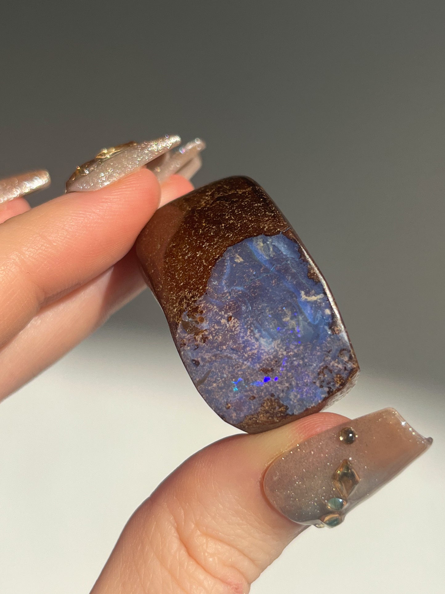 Boulder Opal Polished Freeform #5 (Blue-Purple & Green Fire Opal)