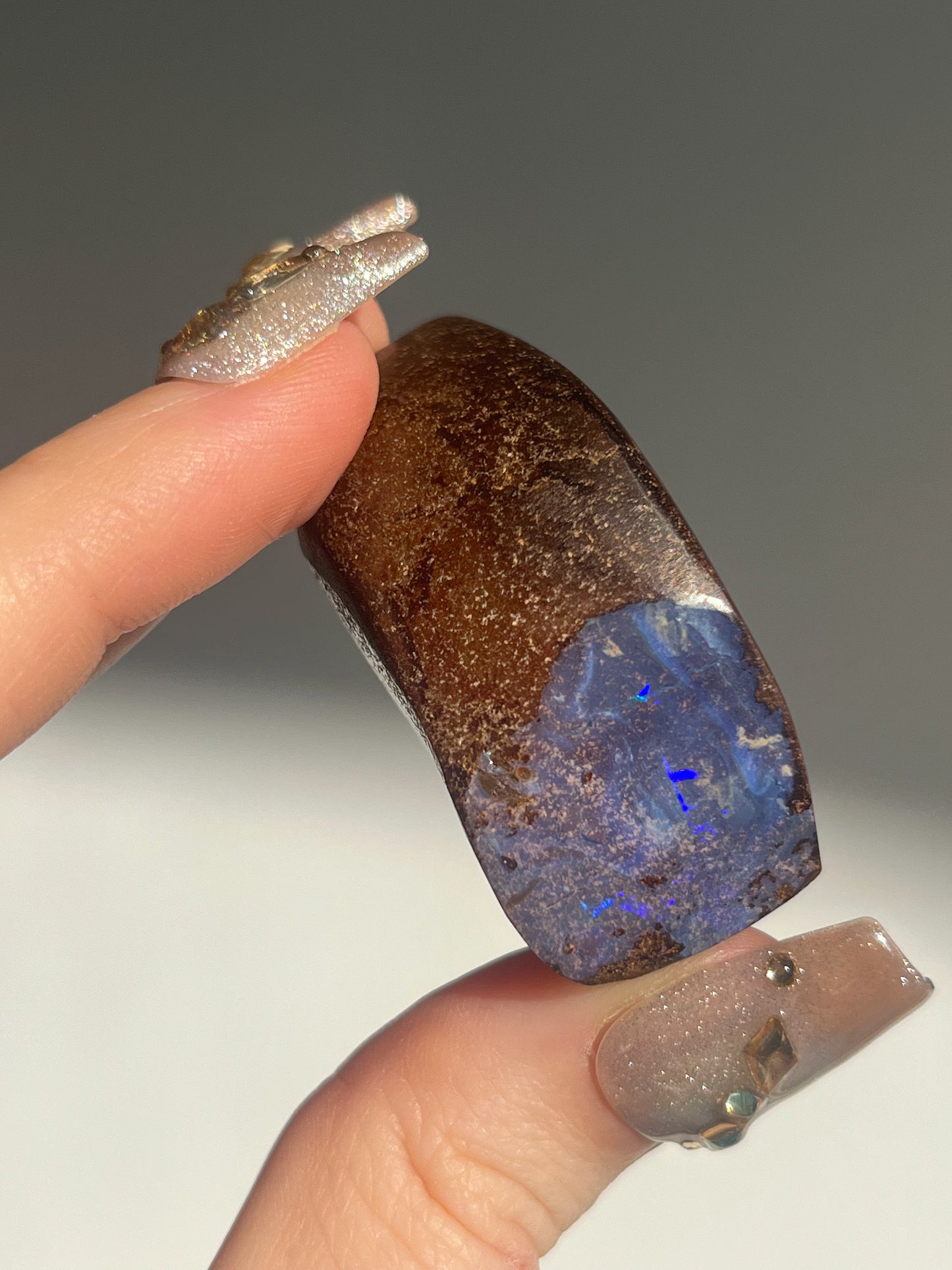 Boulder Opal Polished Freeform #5 (Blue-Purple & Green Fire Opal)