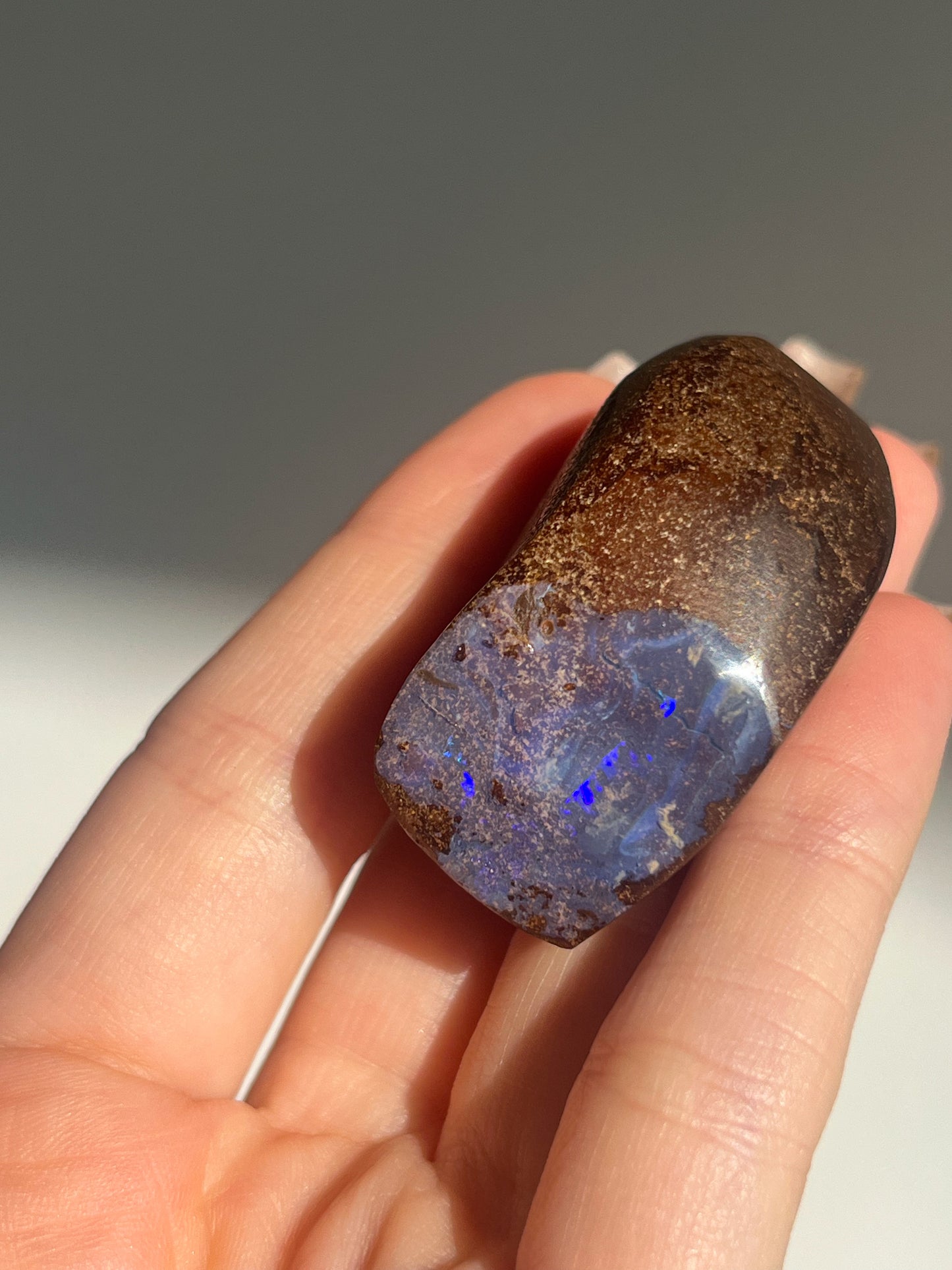 Boulder Opal Polished Freeform #5 (Blue-Purple & Green Fire Opal)