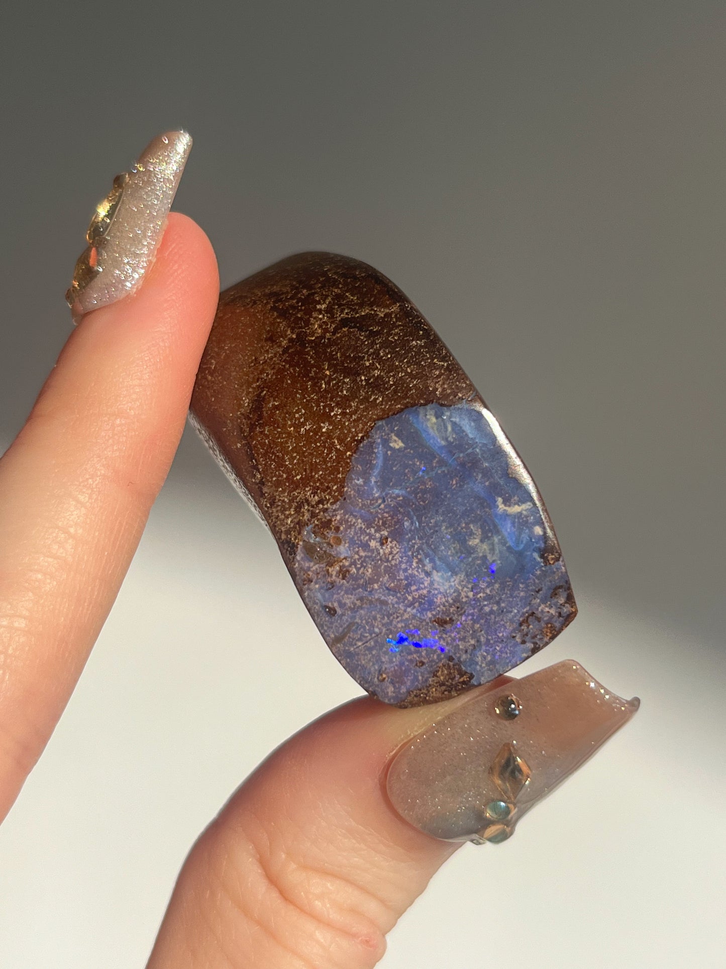 Boulder Opal Polished Freeform #5 (Blue-Purple & Green Fire Opal)