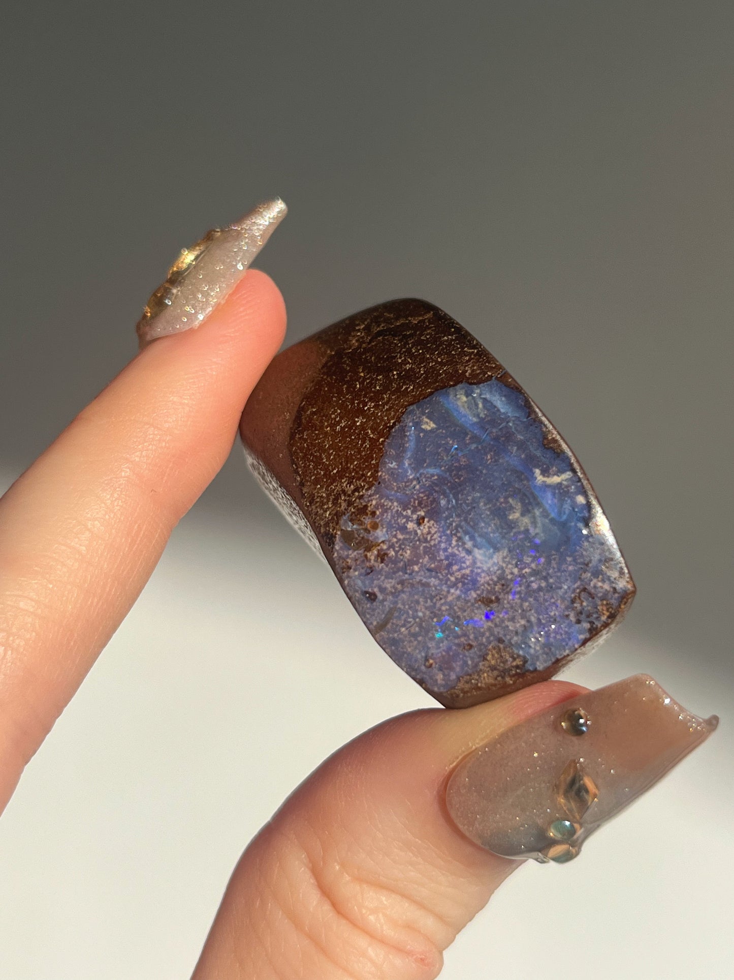 Boulder Opal Polished Freeform #5 (Blue-Purple & Green Fire Opal)