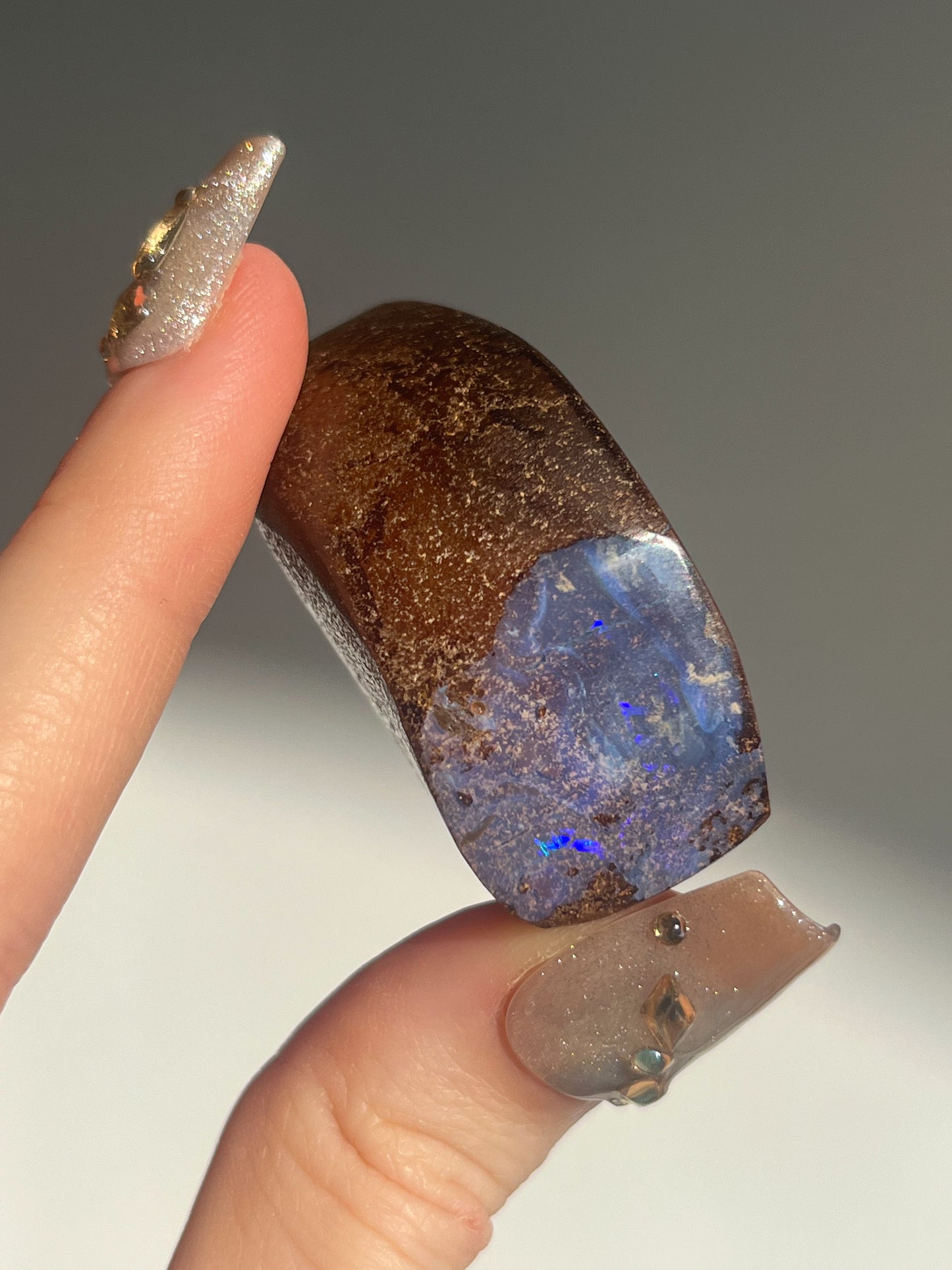 Boulder Opal Polished Freeform #5 (Blue-Purple & Green Fire Opal)