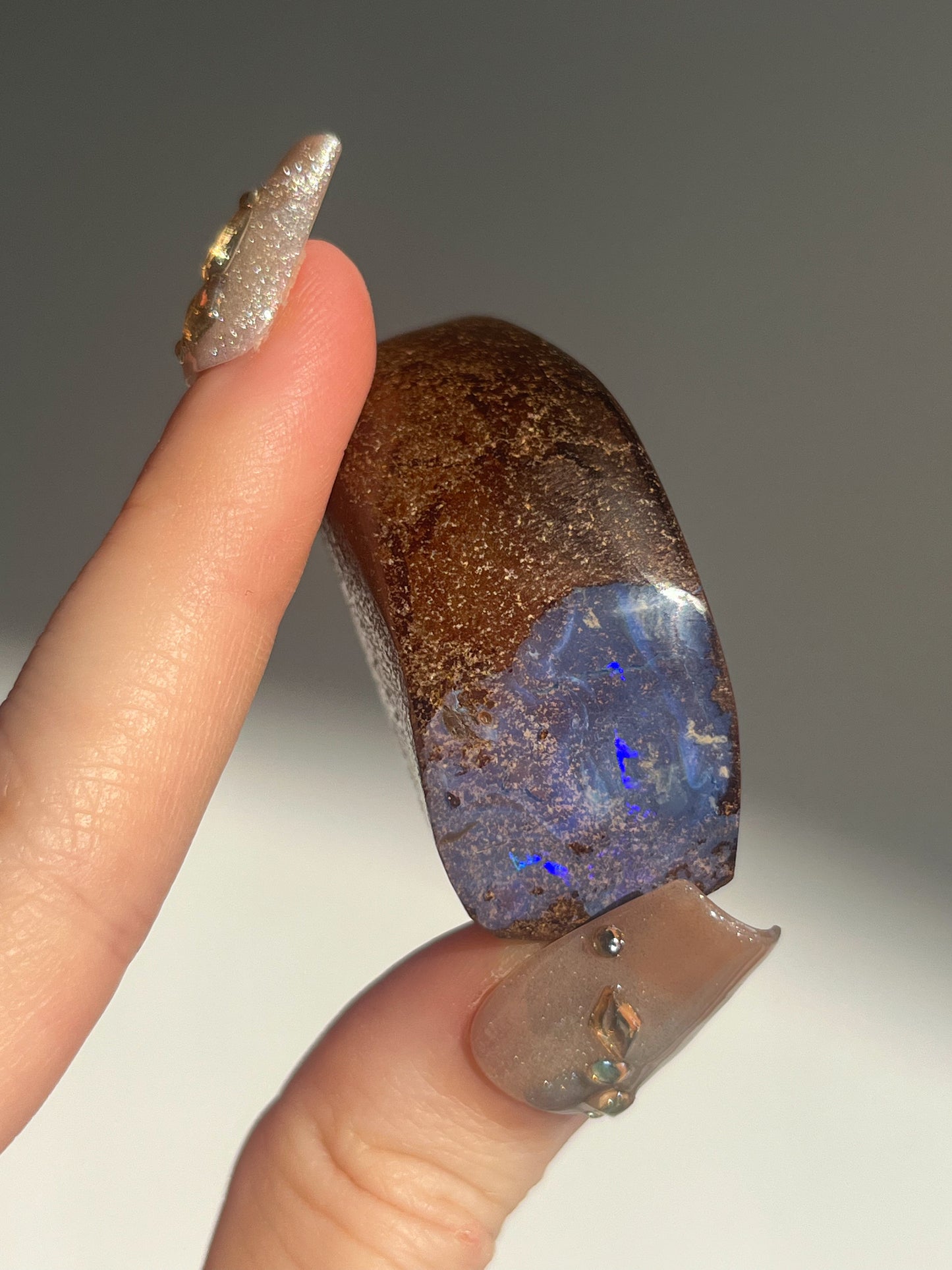 Boulder Opal Polished Freeform #5 (Blue-Purple & Green Fire Opal)