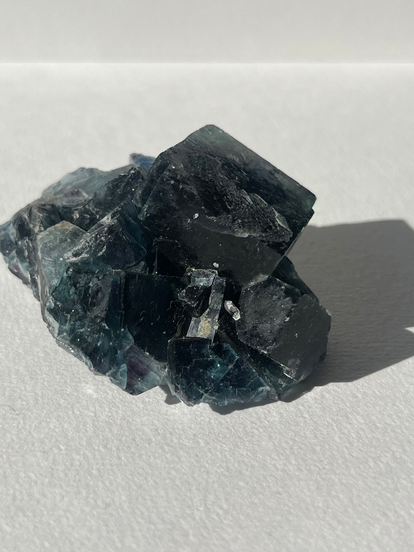 Butterfly Pocket Okorusu Blue Fluorite Specimen with Resorption on Main Cube B