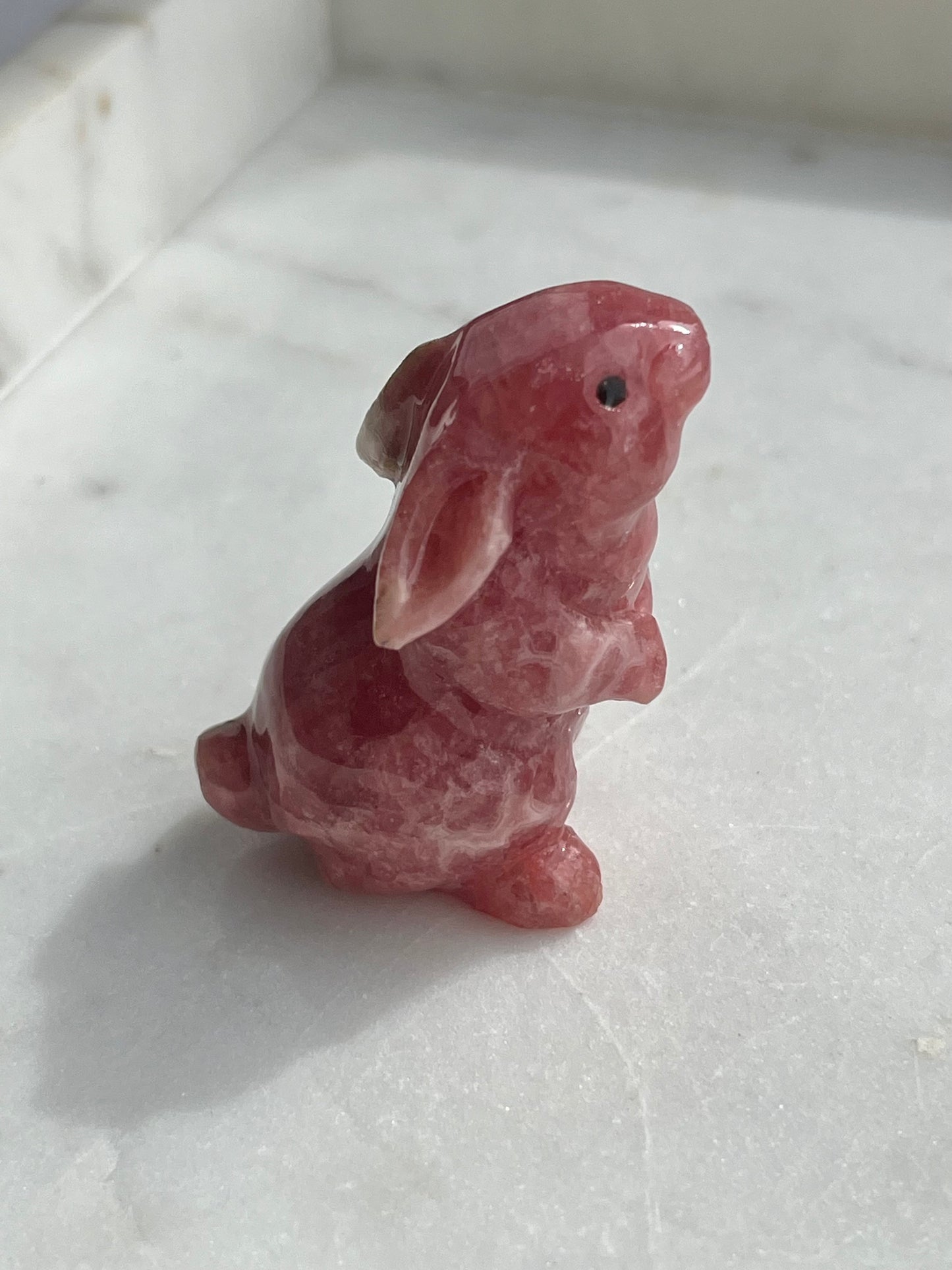 “Thumper” Gemmy Rhodochrosite Bunny Carving