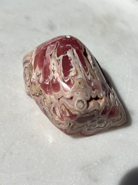 Half Polished Botryoidal Rhodochrosite Freeform