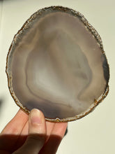 Load image into Gallery viewer, 24kt Gold Electroplated Quartz, Agate &amp; Chalcedony Slice #J
