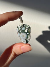 Load image into Gallery viewer, “Ocean In the Forest” 8th Vein Ocean Jasper Wire Wrap Pendant (925 Sterling Silver)
