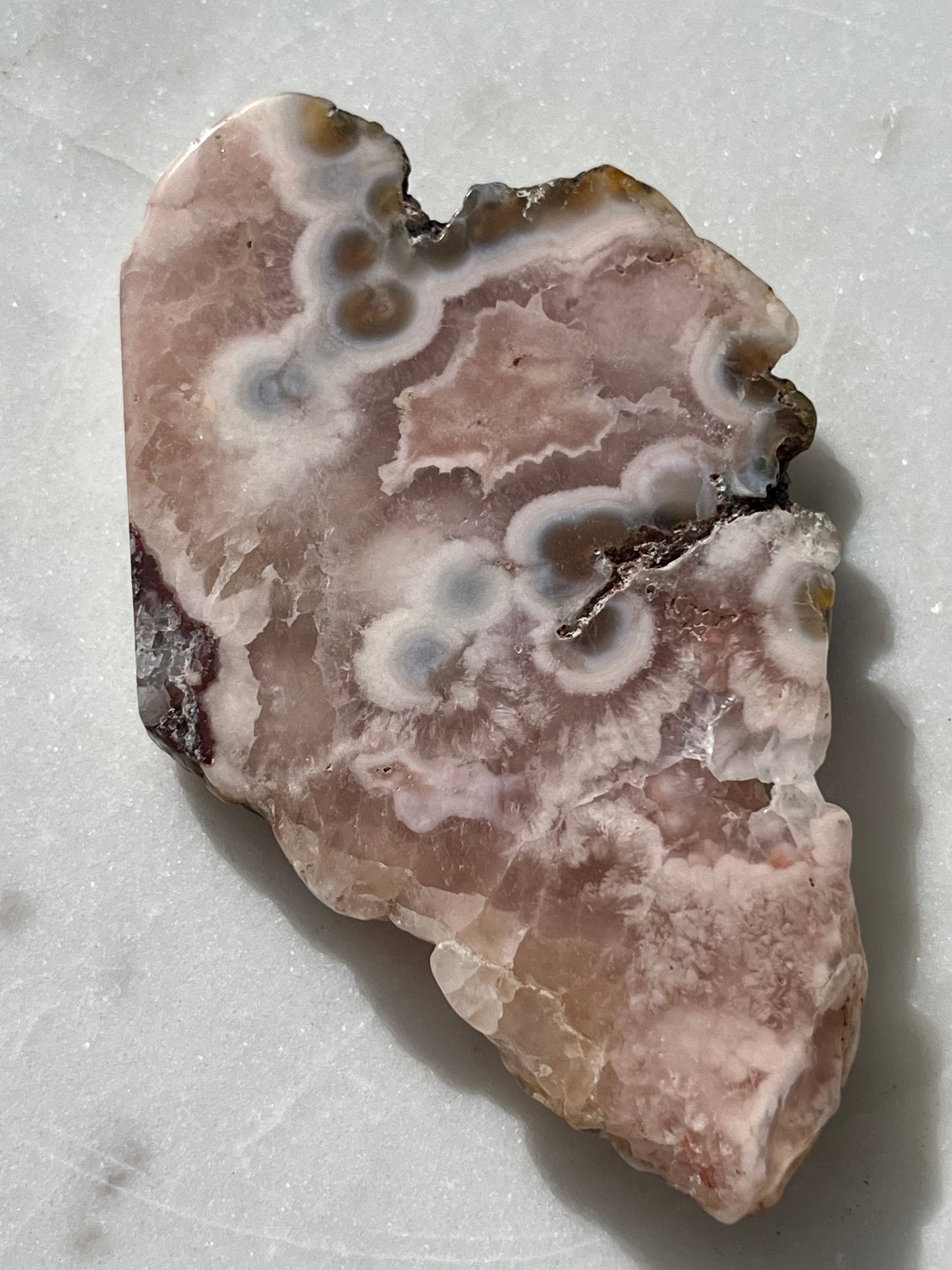 Flower Chalcedony in Quartz Slab w/Moss Inclusions