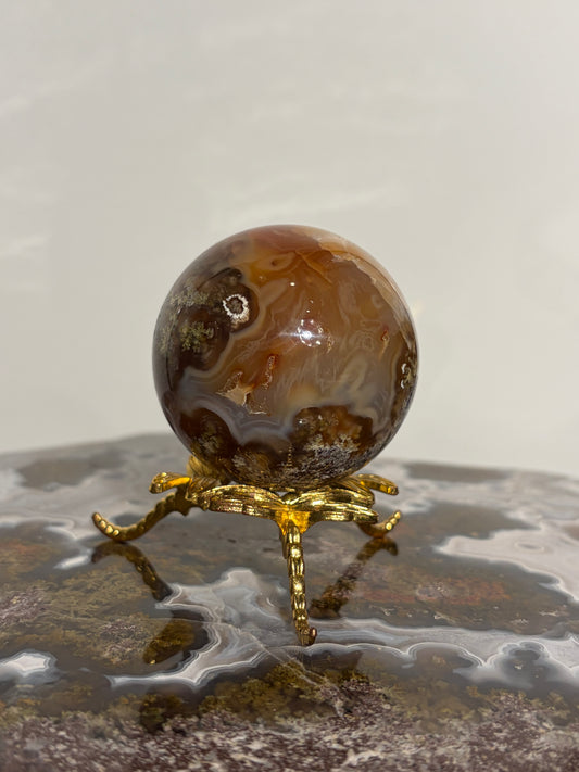 “Sunset World” Honey World Carnelian Nebula Agate Sphere