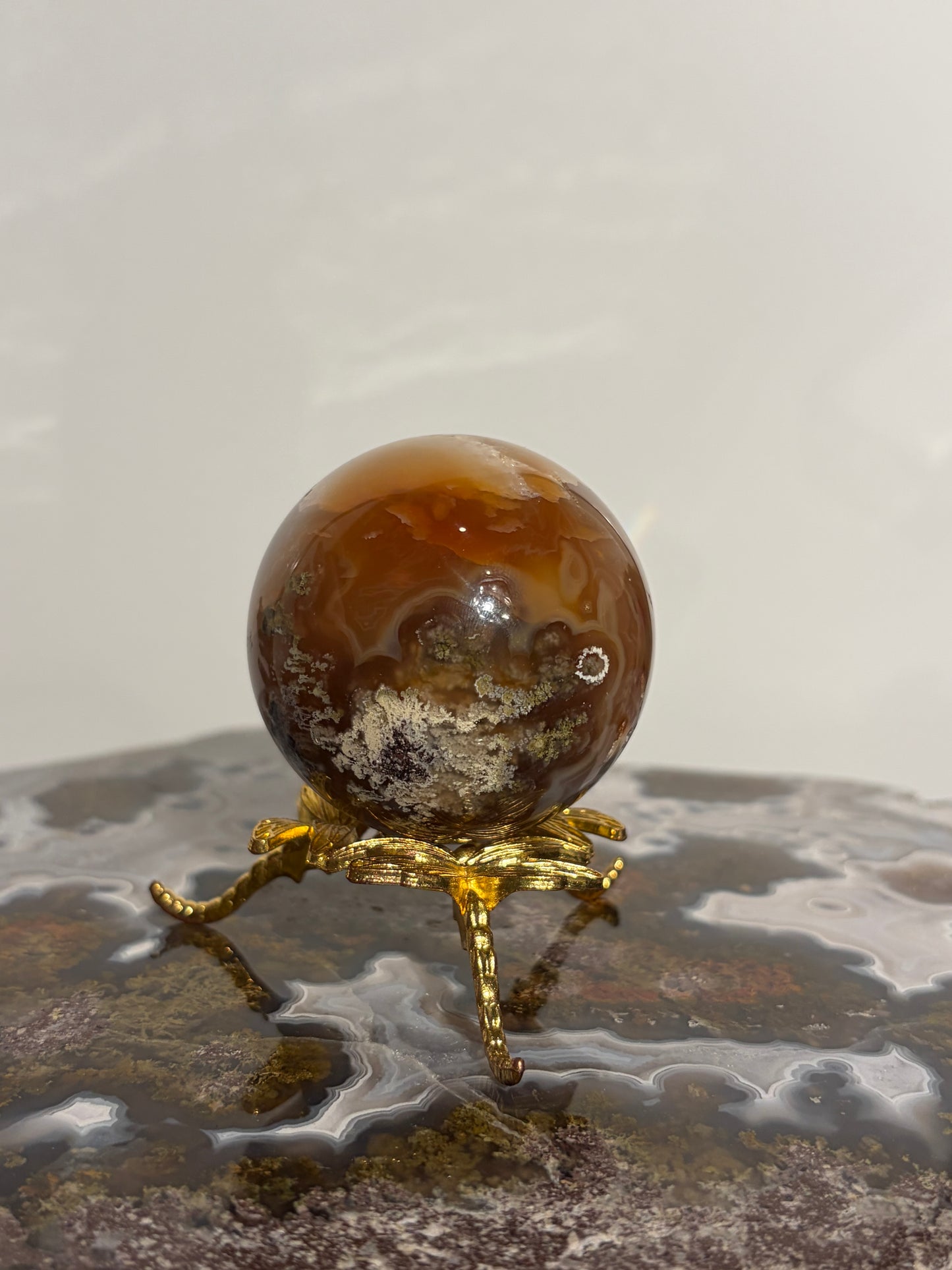 “Sunset World” Honey World Carnelian Nebula Agate Sphere