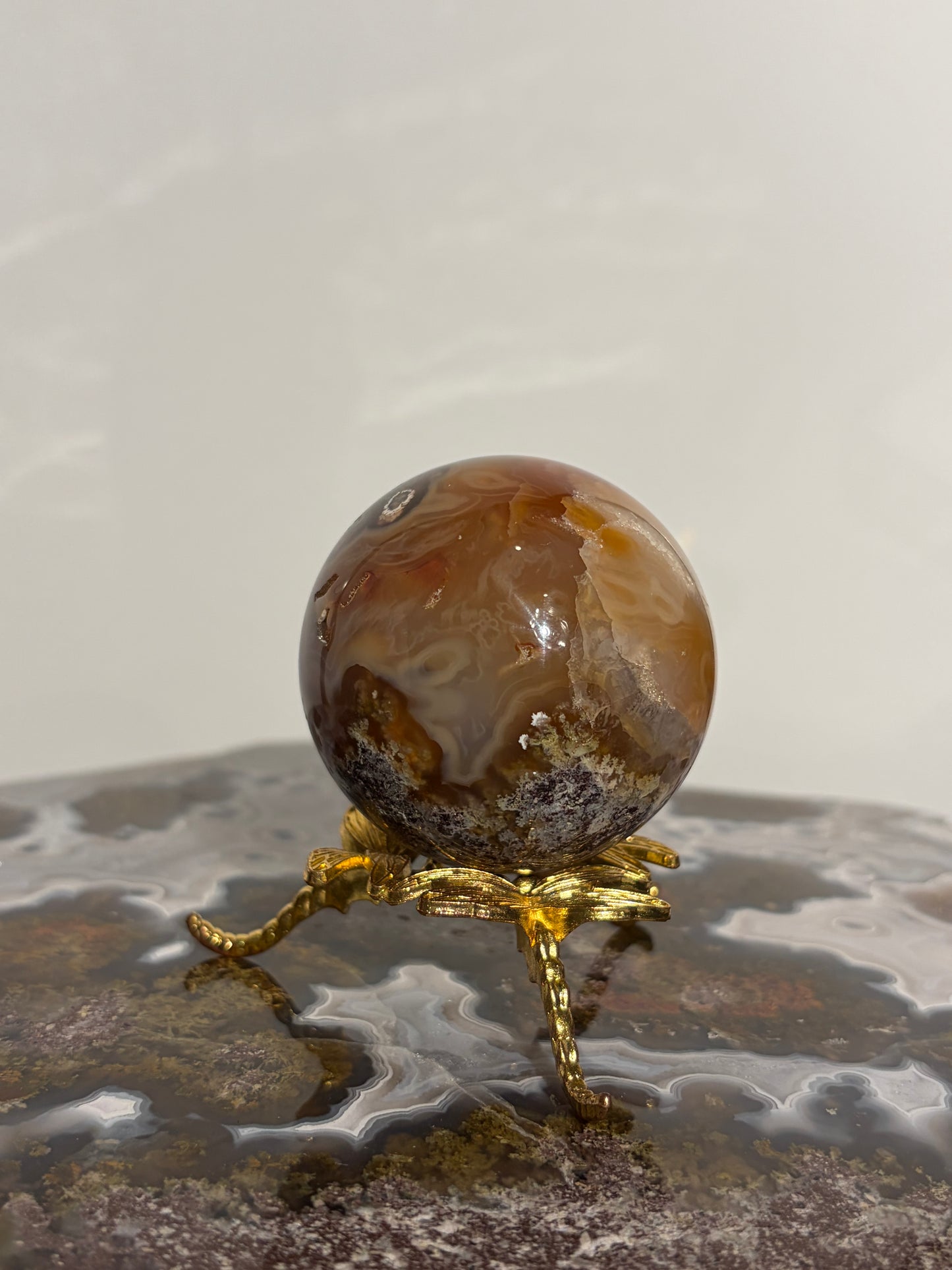 “Sunset World” Honey World Carnelian Nebula Agate Sphere