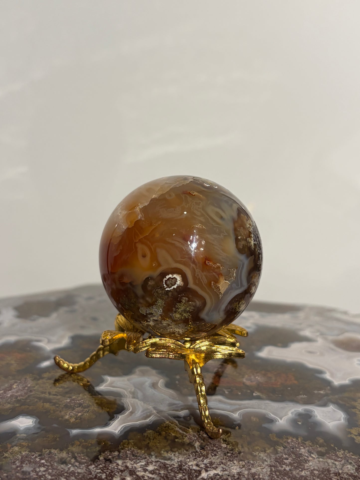 “Sunset World” Honey World Carnelian Nebula Agate Sphere