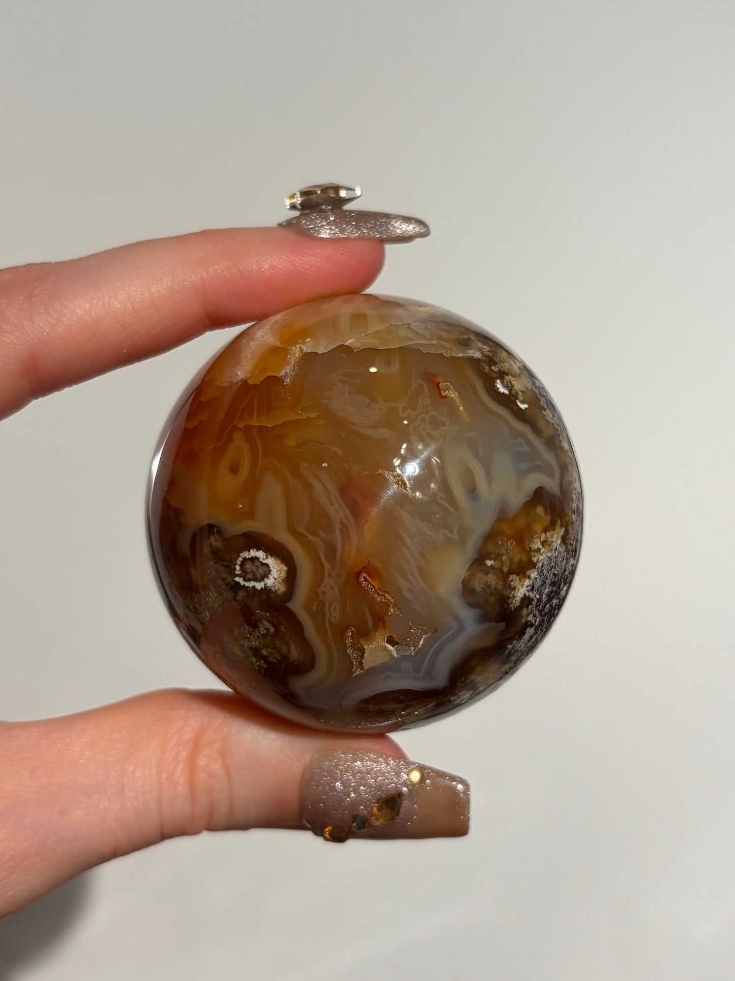 “Sunset World” Honey World Carnelian Nebula Agate Sphere