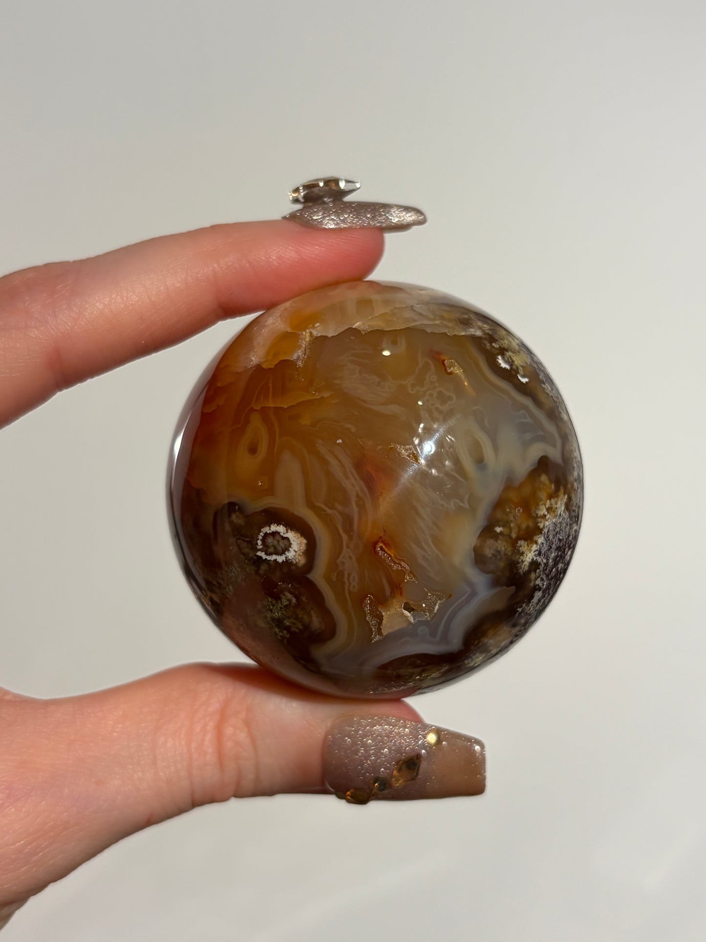 “Sunset World” Honey World Carnelian Nebula Agate Sphere