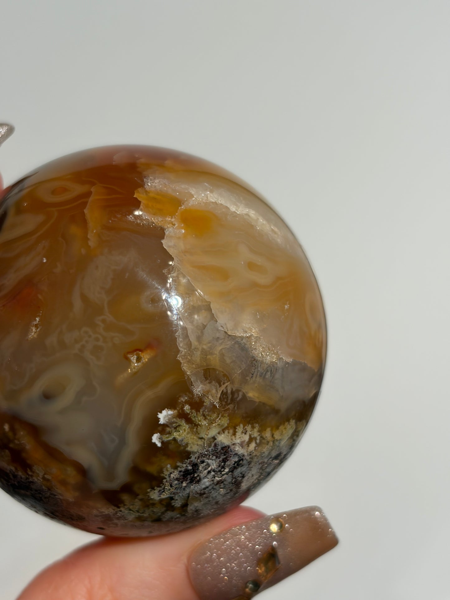 “Sunset World” Honey World Carnelian Nebula Agate Sphere