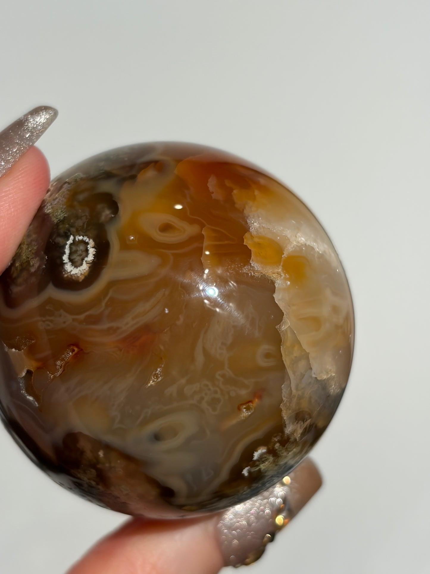 “Sunset World” Honey World Carnelian Nebula Agate Sphere