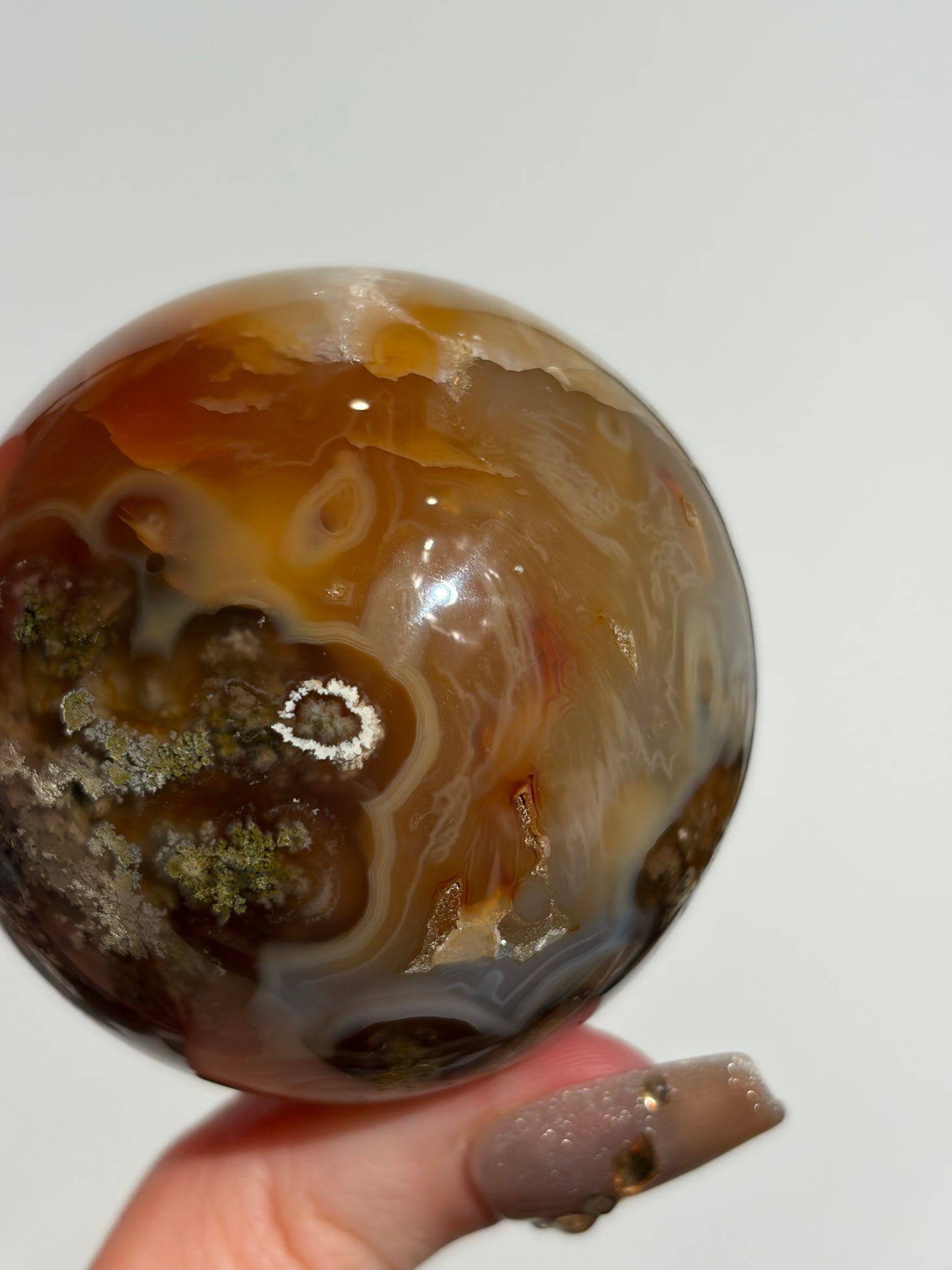 “Sunset World” Honey World Carnelian Nebula Agate Sphere