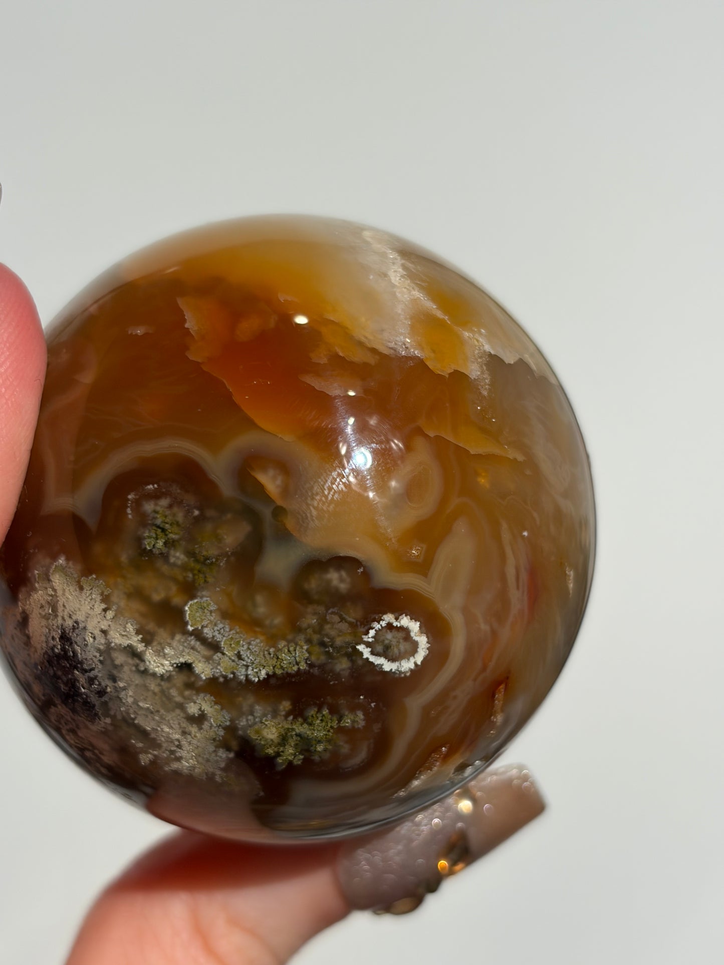 “Sunset World” Honey World Carnelian Nebula Agate Sphere