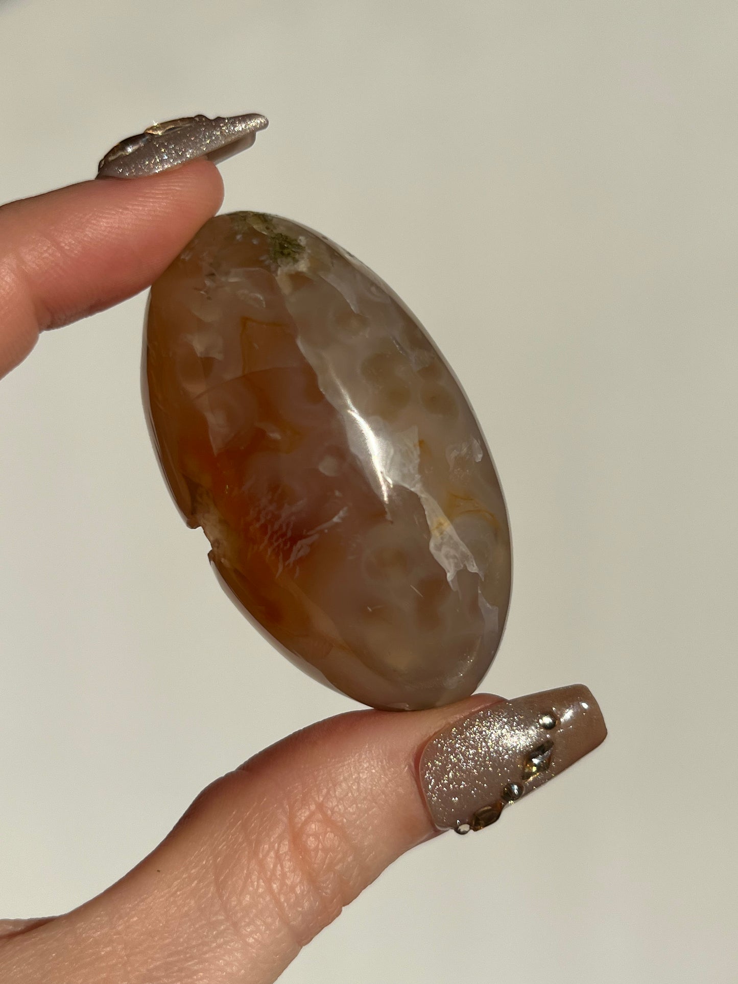 Jelly Orbicular Nebula Agate with Carnelian Shiva A (Large)