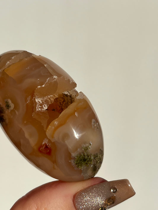 Jelly Orbicular Nebula Agate with Carnelian Shiva A (Large)