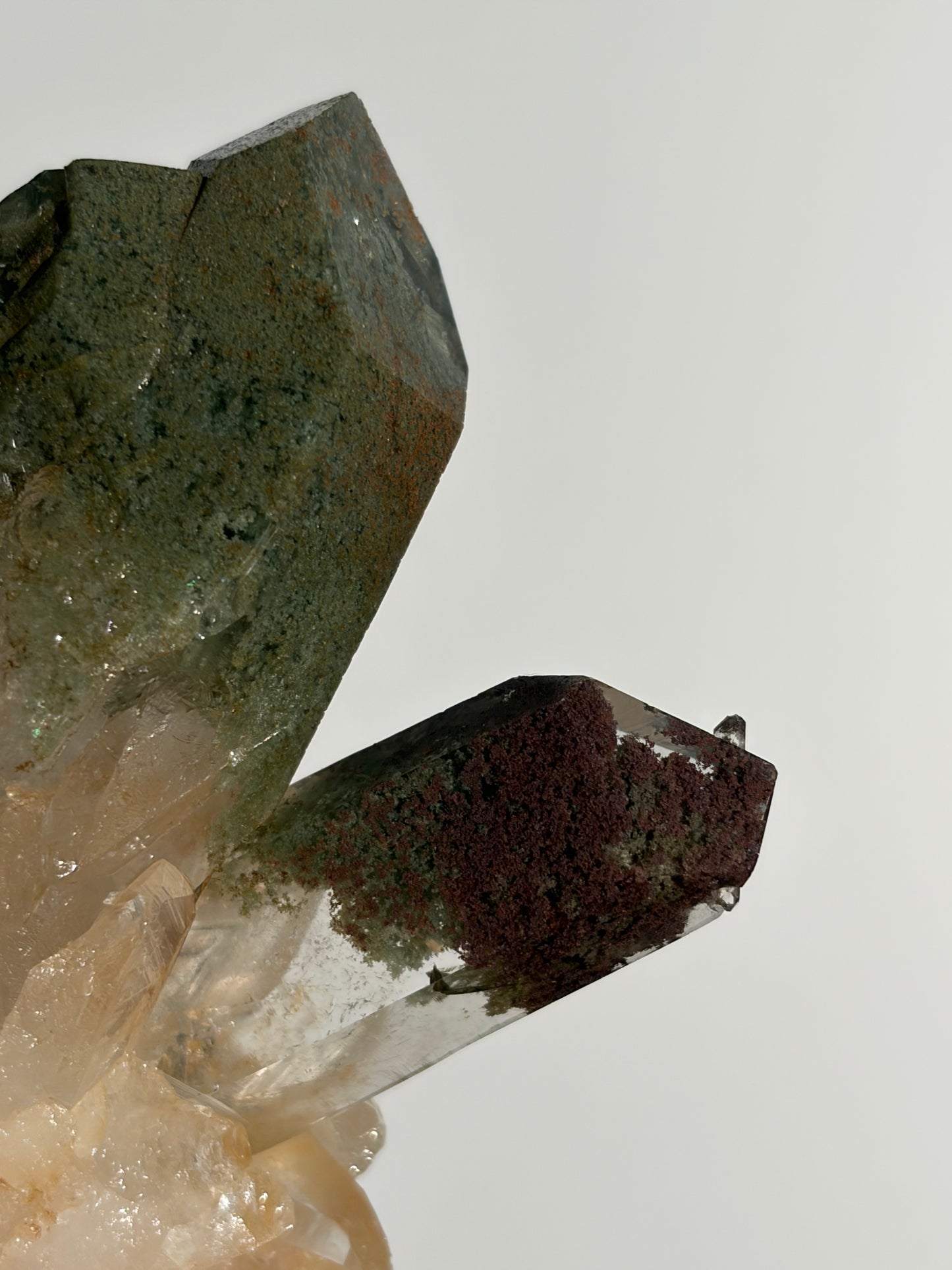Chlorite and Iron Included Quartz Specimen K