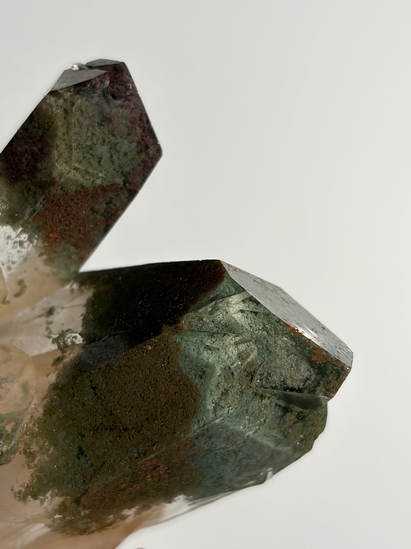 Chlorite and Iron Included Quartz Specimen K