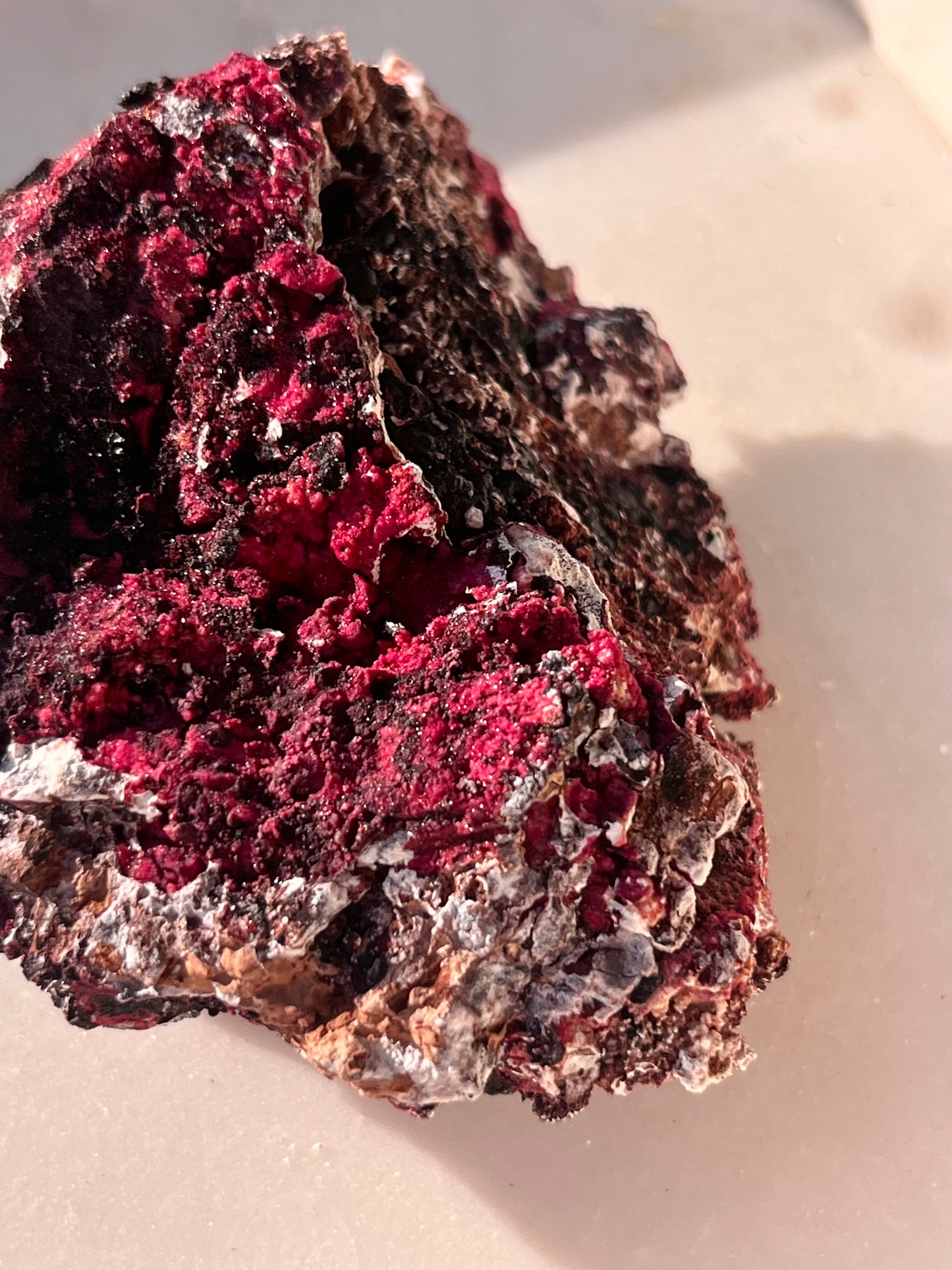 Rare “Red Velvet” Variscite in Limestone Specimen #12