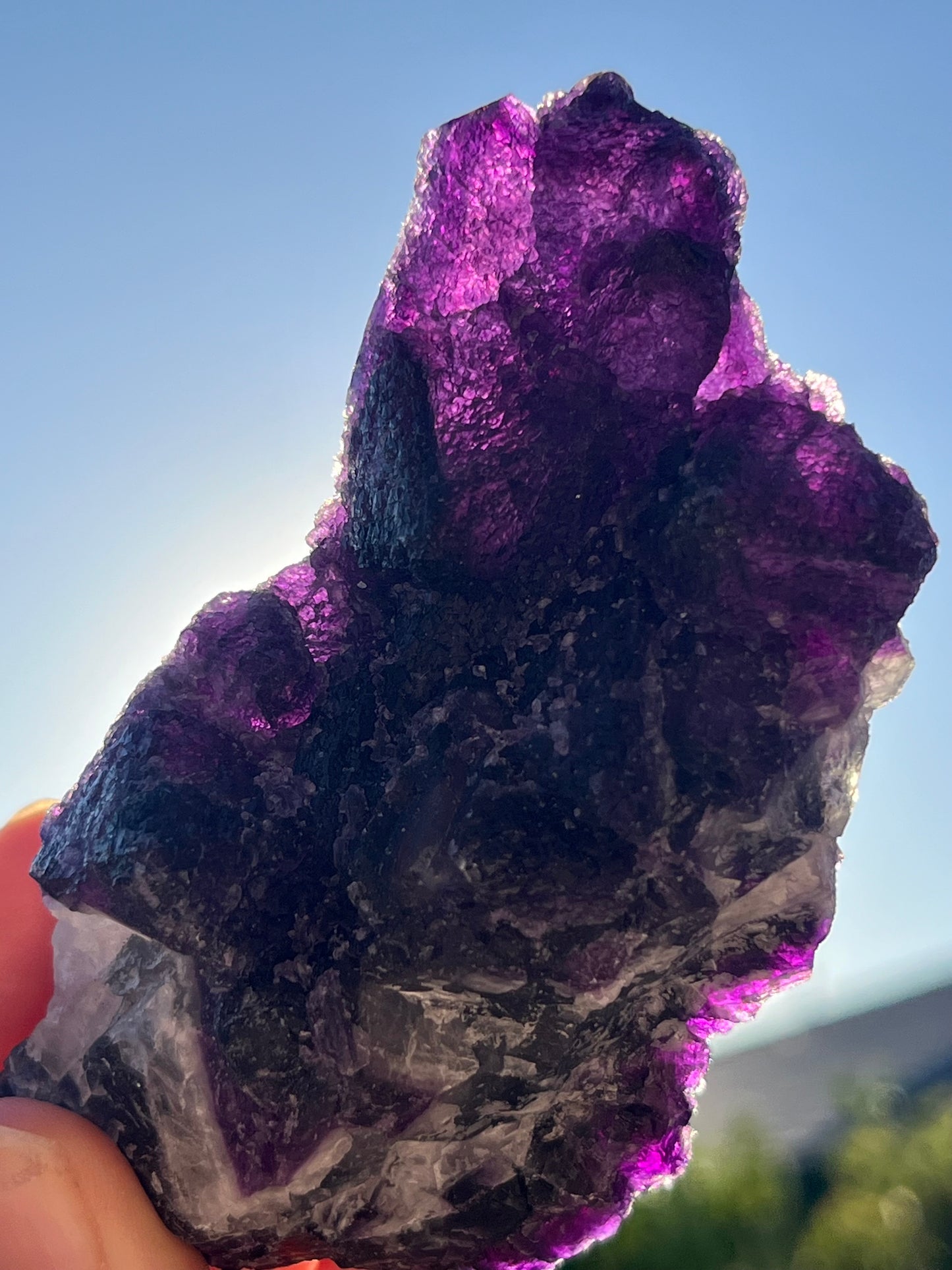 Deep Purple Octahedral Fluorite Specimen