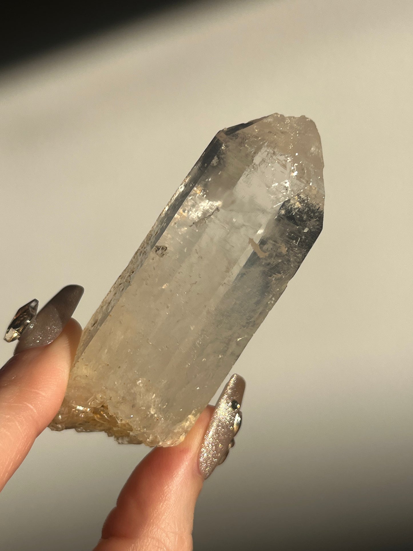 Golden Healer DNA Blue Smoke Lemurian Quartz Specimen A
